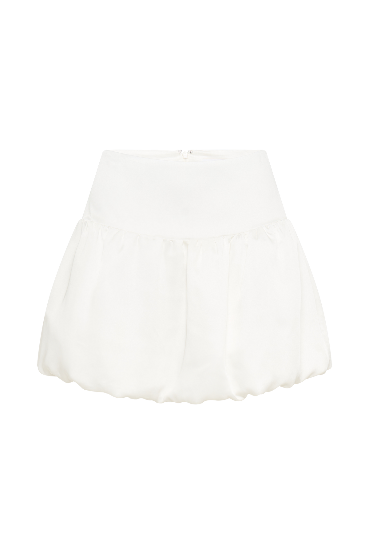 Genia Satin Bubble Mini Skirt - White #10