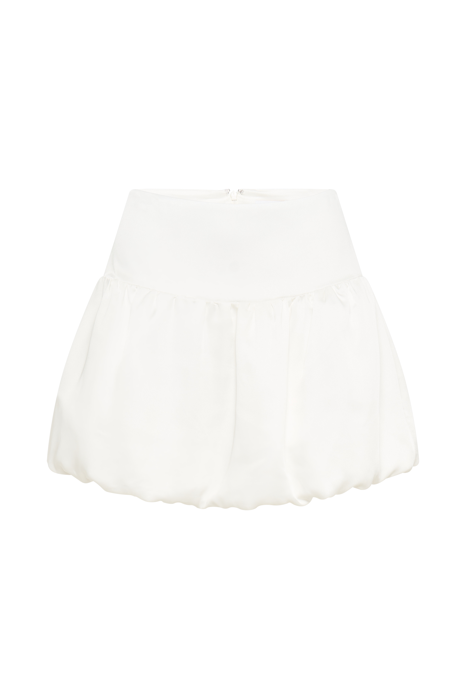 Genia Satin Bubble Mini Skirt - White #10