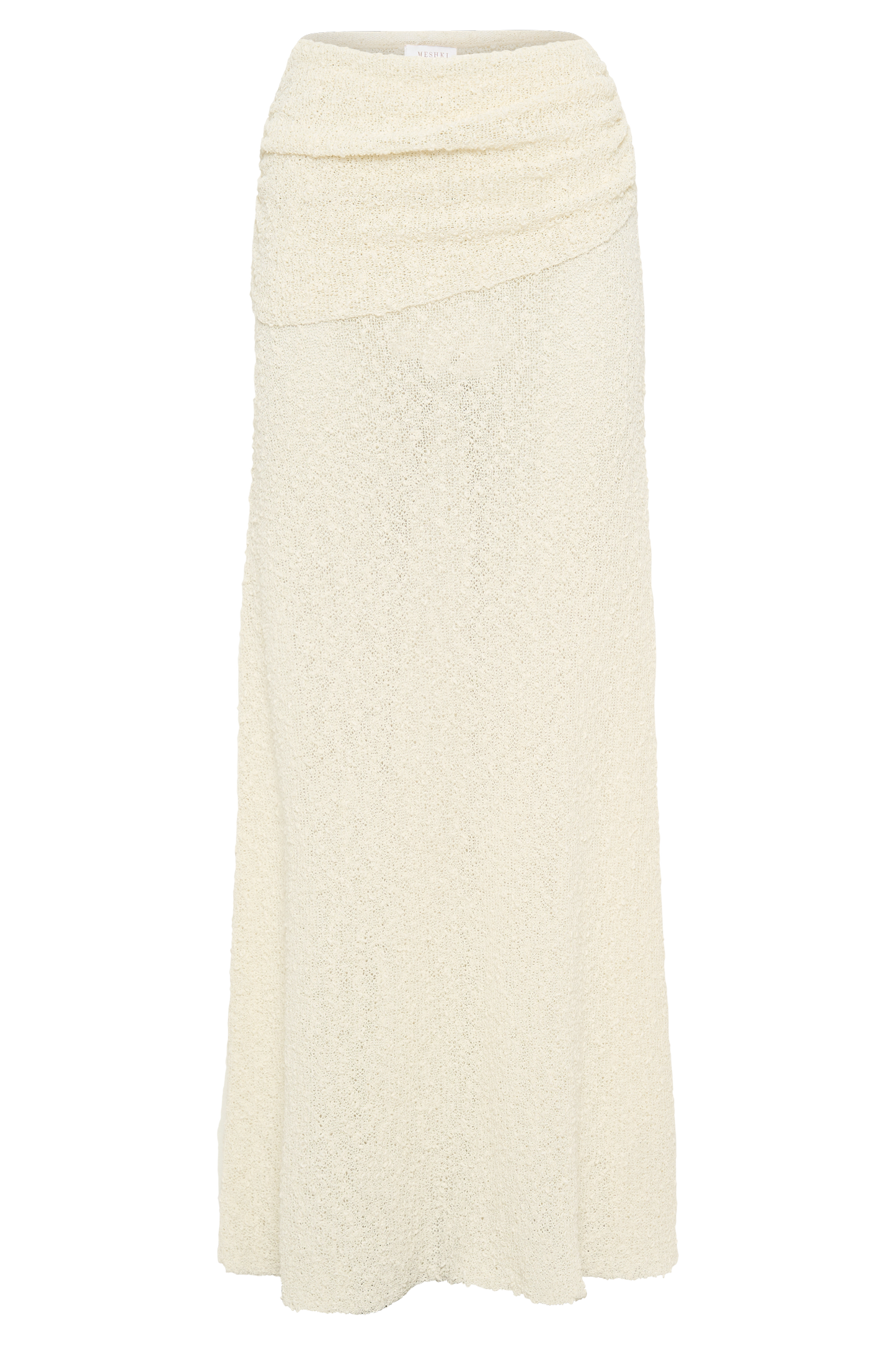 Petra Ruched Knit Maxi Skirt - Ivory