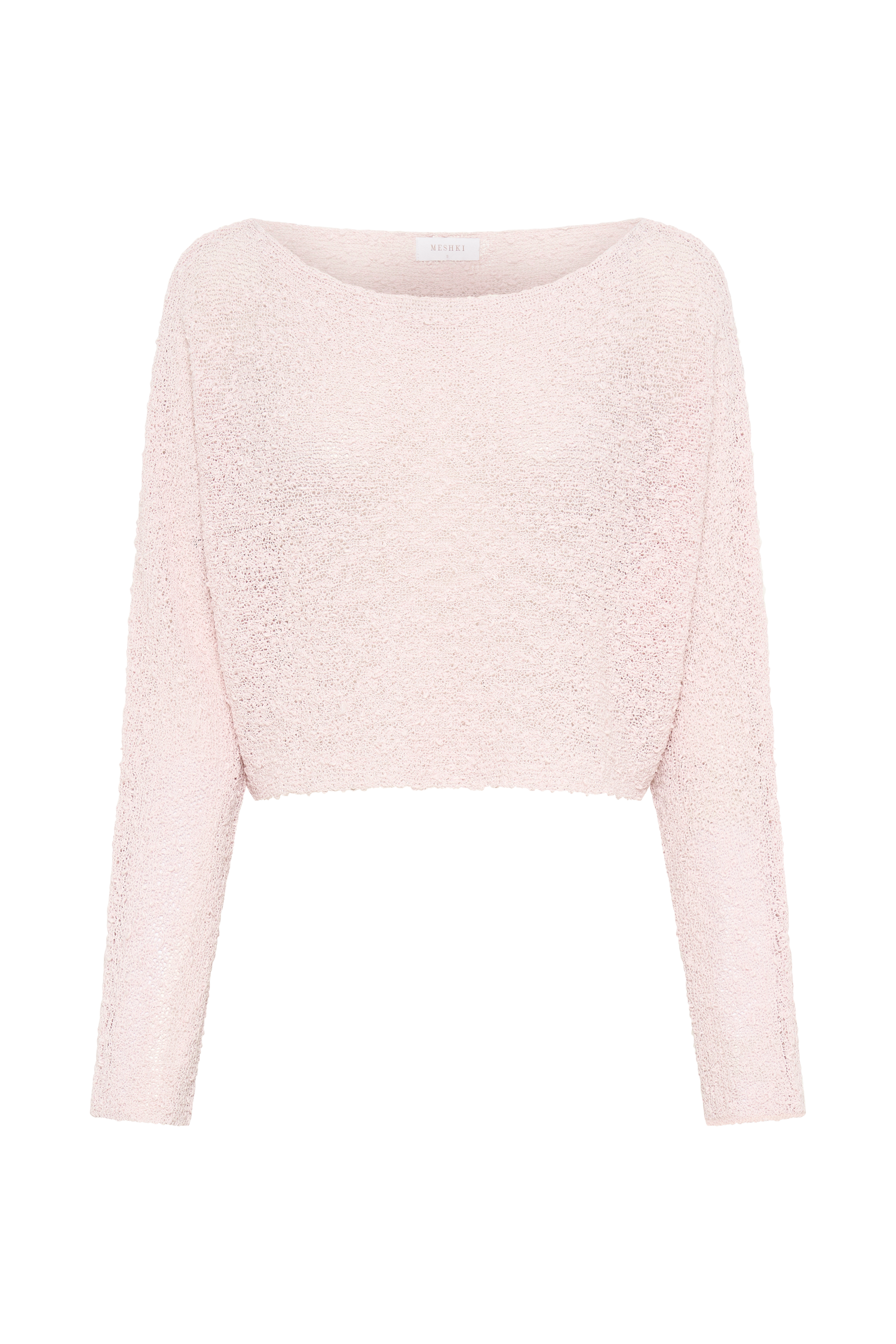 Petra Long Sleeve Knit Crop Top - Misty Rose #10