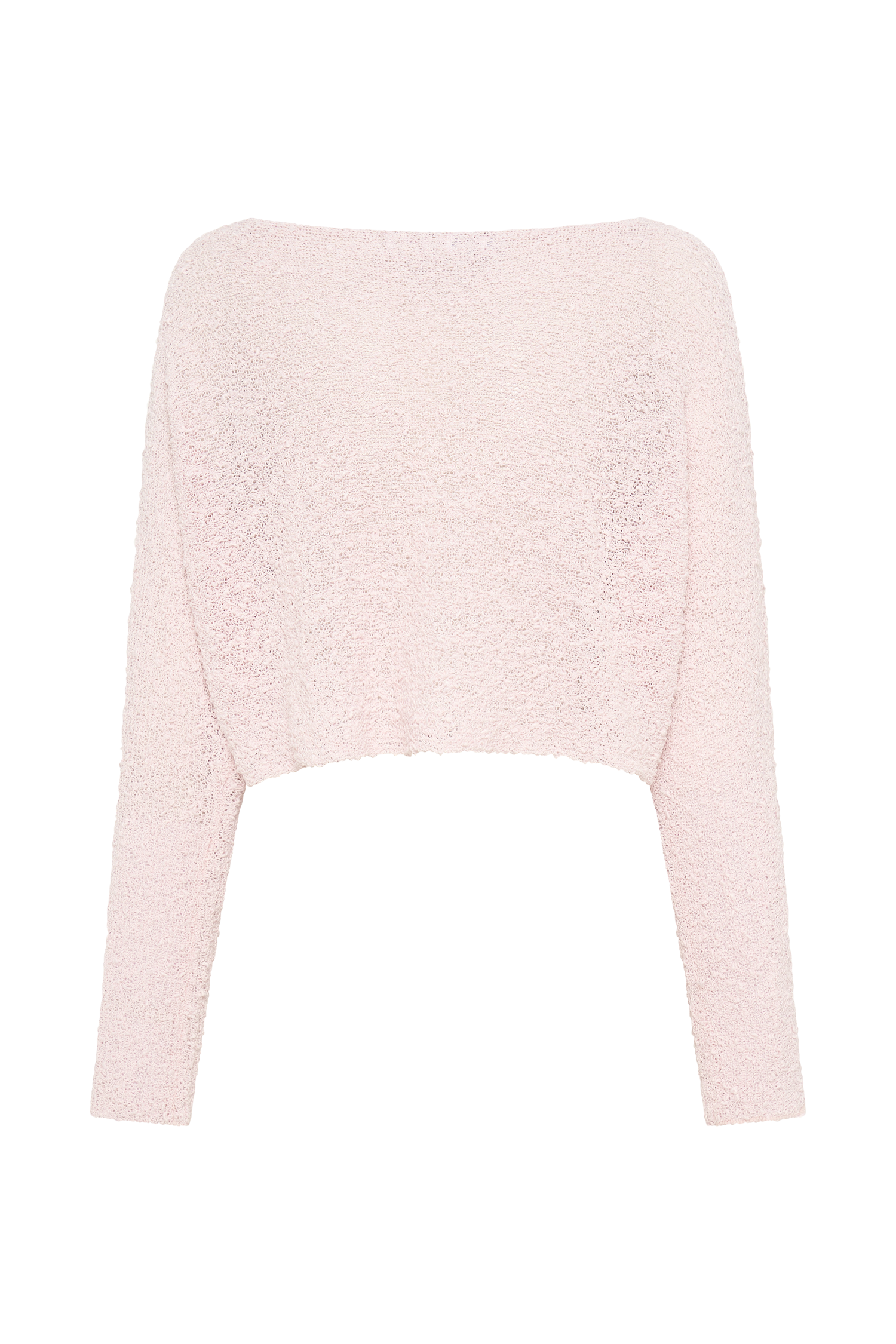 Petra Long Sleeve Knit Crop Top - Misty Rose #9