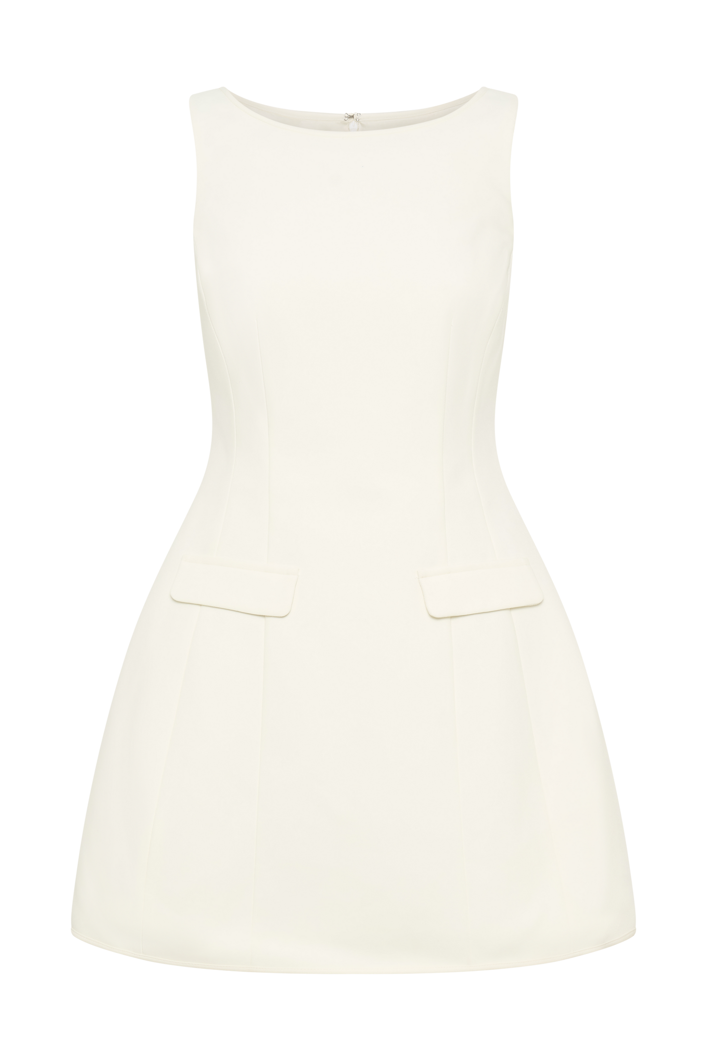 Evanna Sleeveless Suiting Mini Dress - Ivory