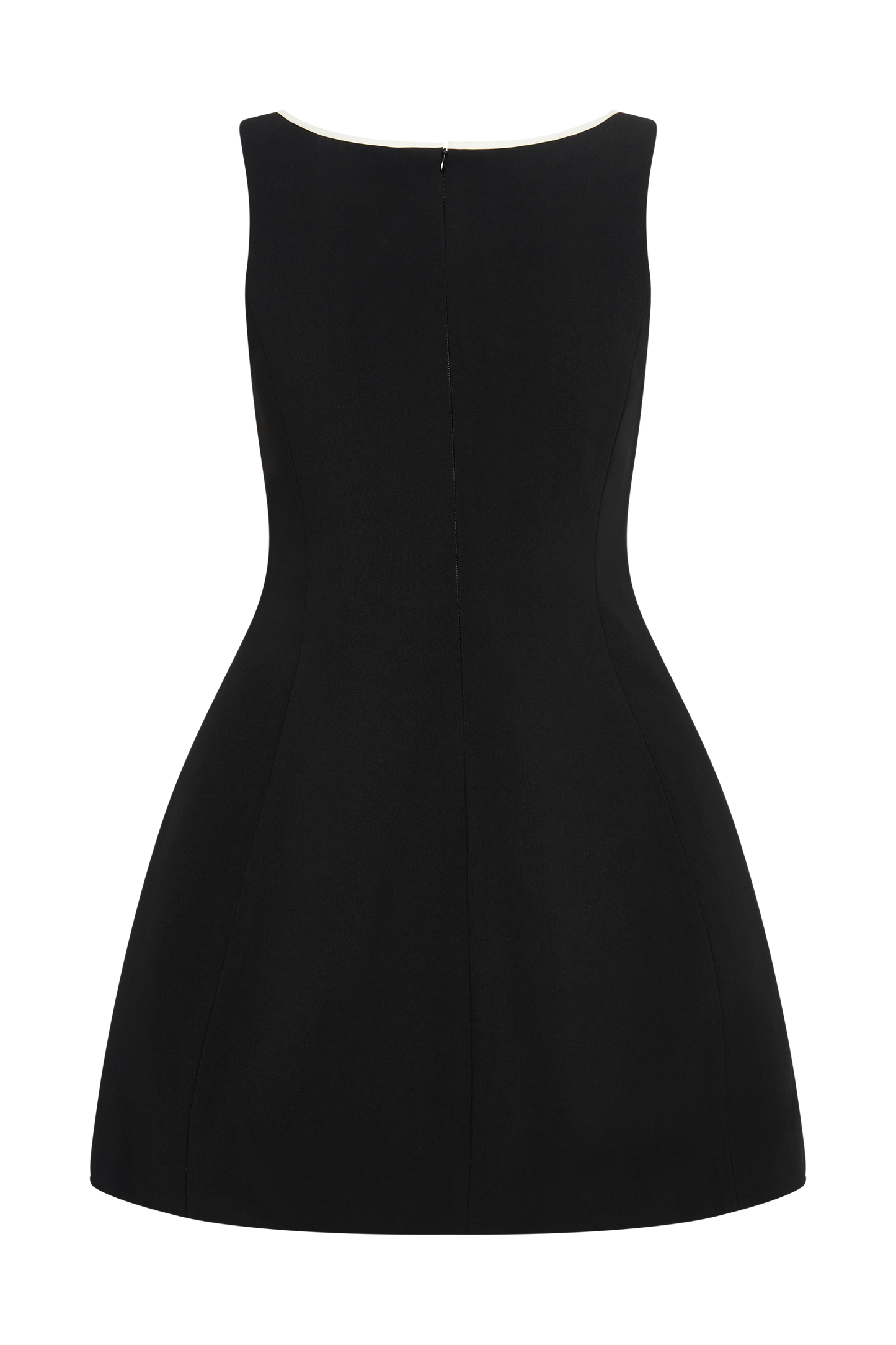 Evanna Sleeveless Contrast Suiting Mini Dress - Black