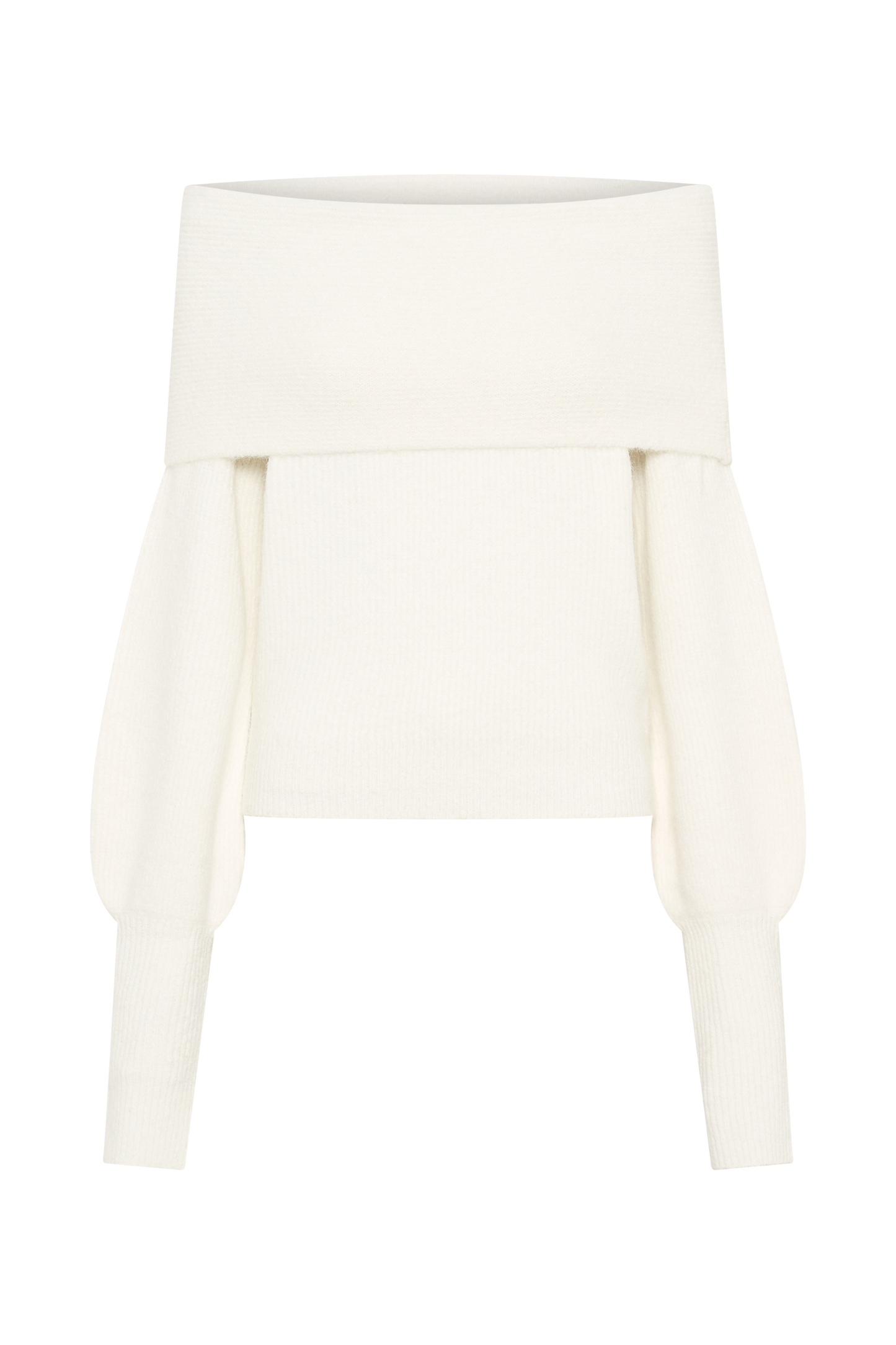 Charlotte Off Shoulder Knit Long Sleeve Top - Ivory