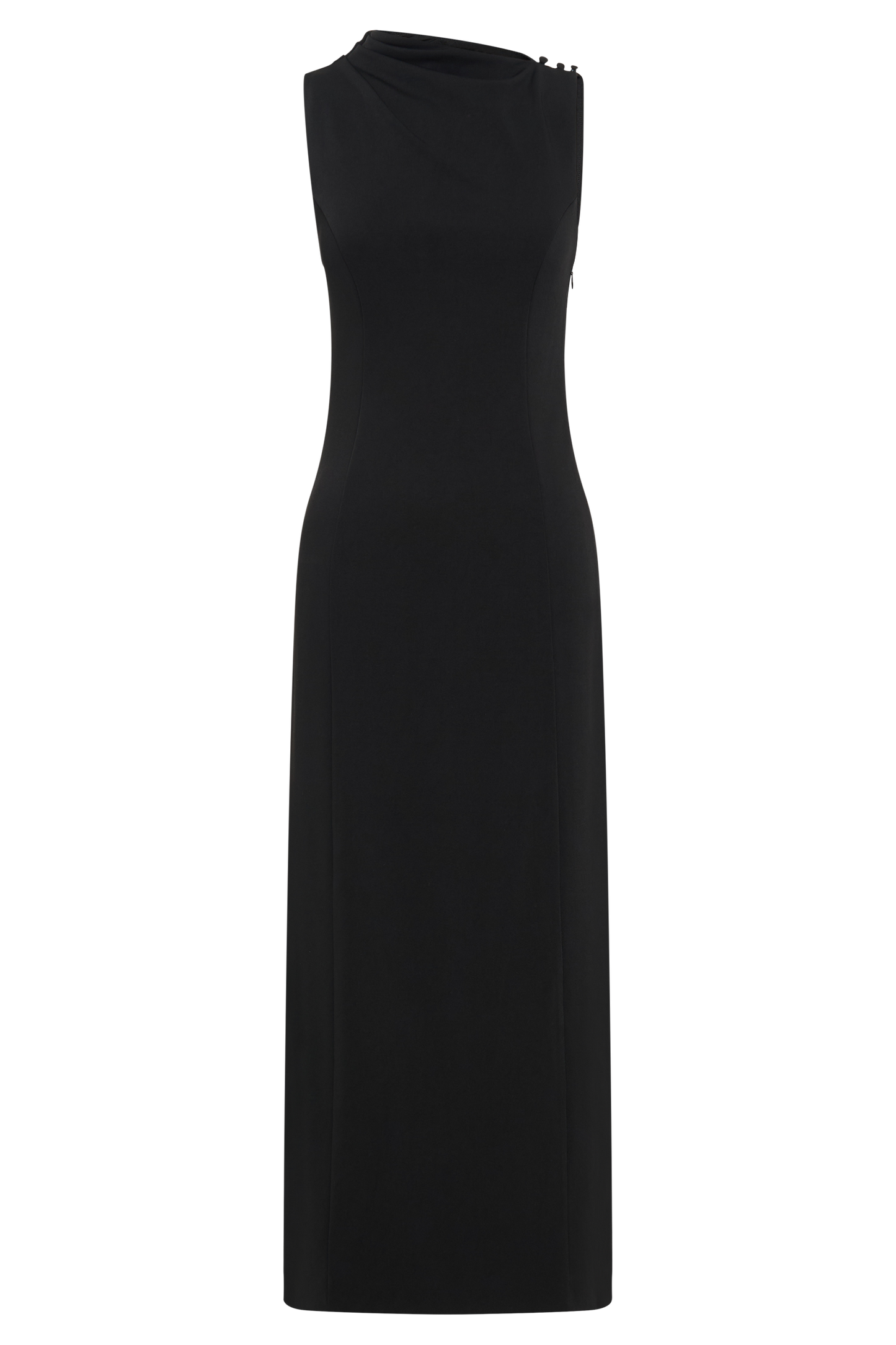 Taylor Draped Stretch Crepe Maxi Dress - Black