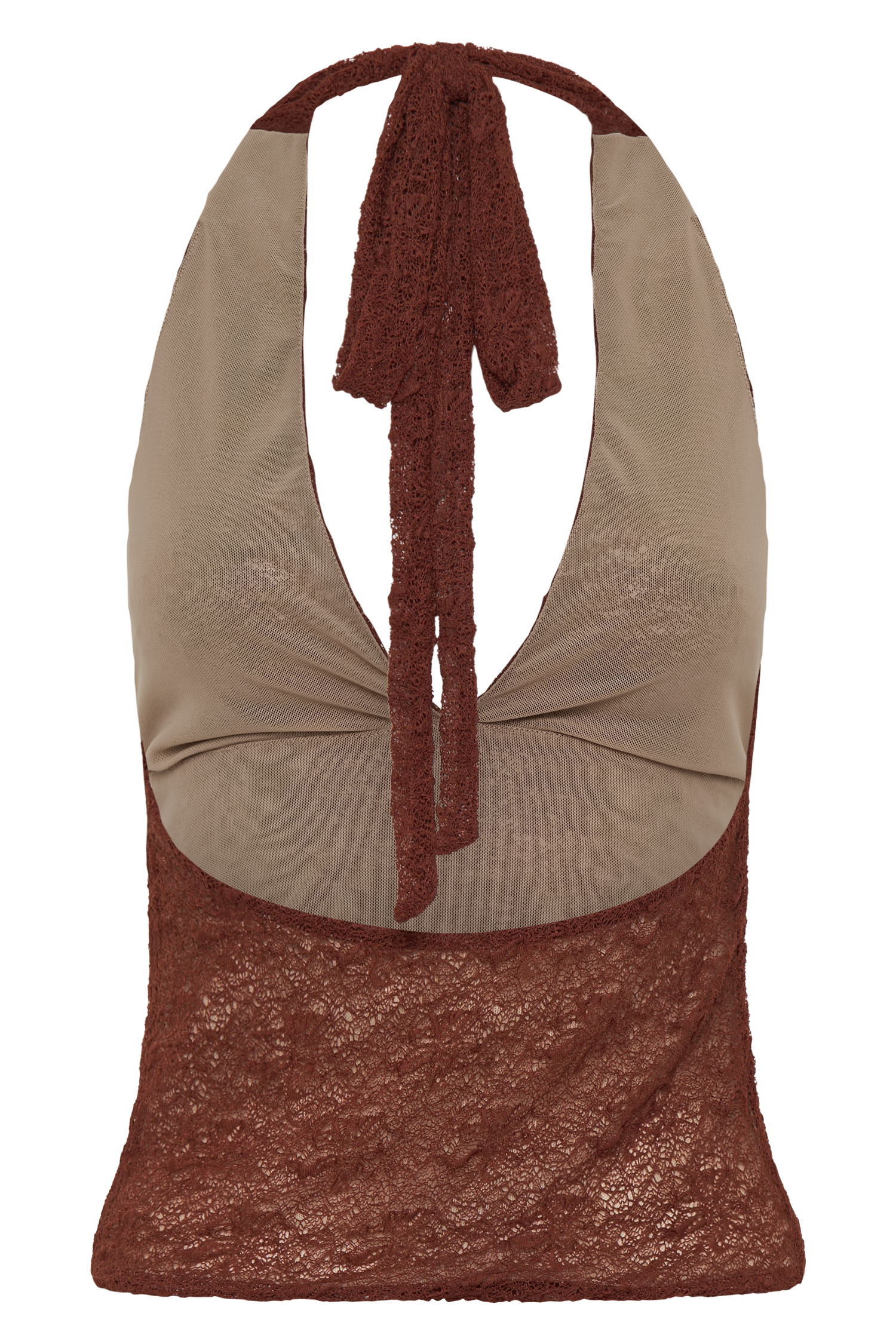 Asher Sheer Lace Halter Top - Chilli #11