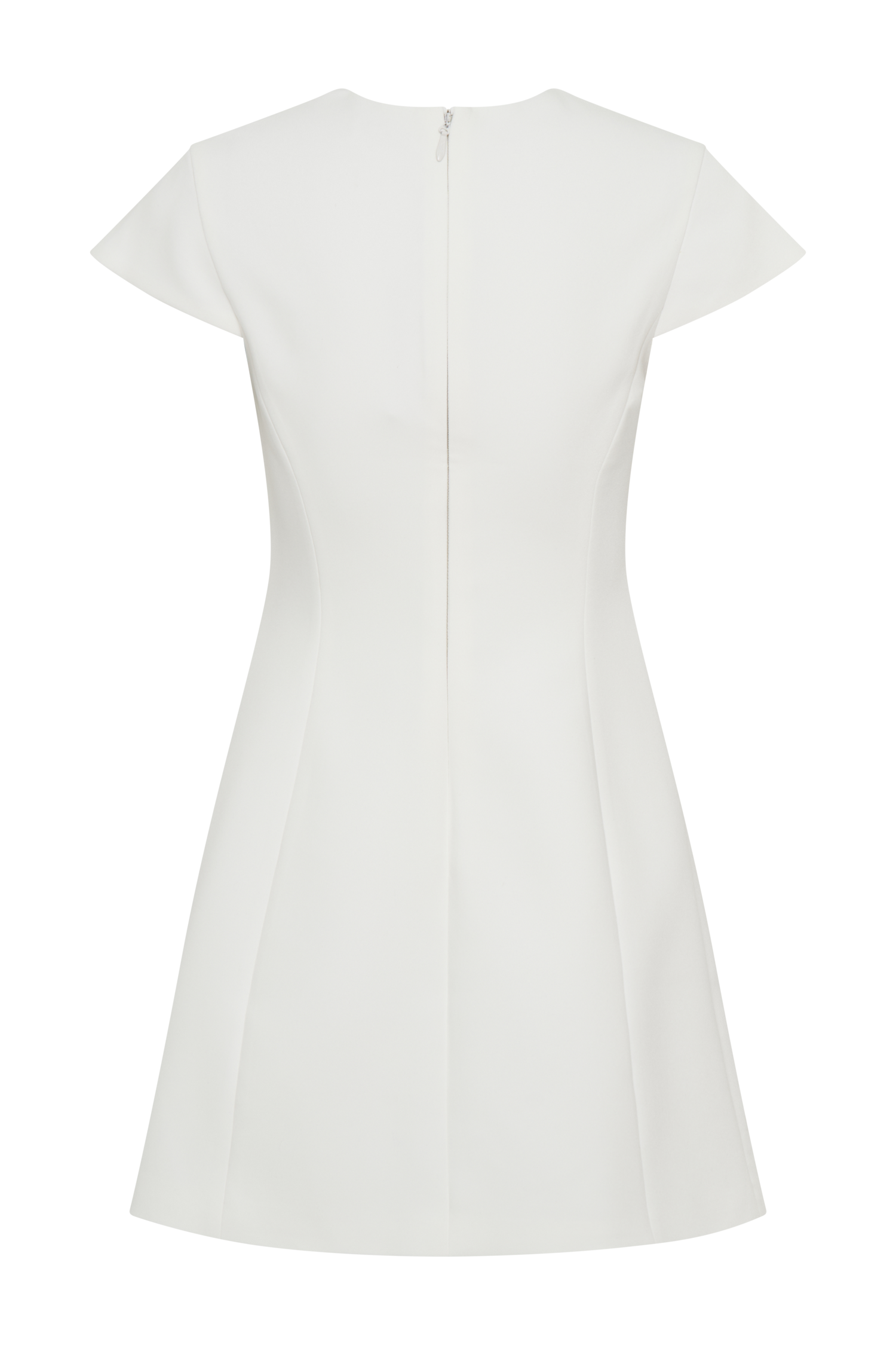 Remi Suiting Mini Dress With Floral Hardware - White #9