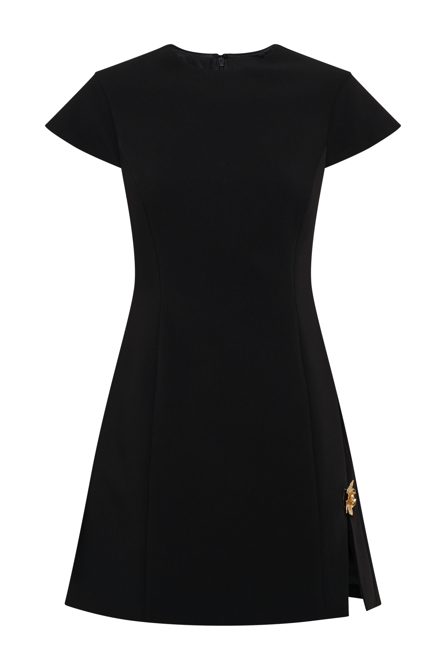 Remi Suiting Mini Dress With Floral Hardware - Black