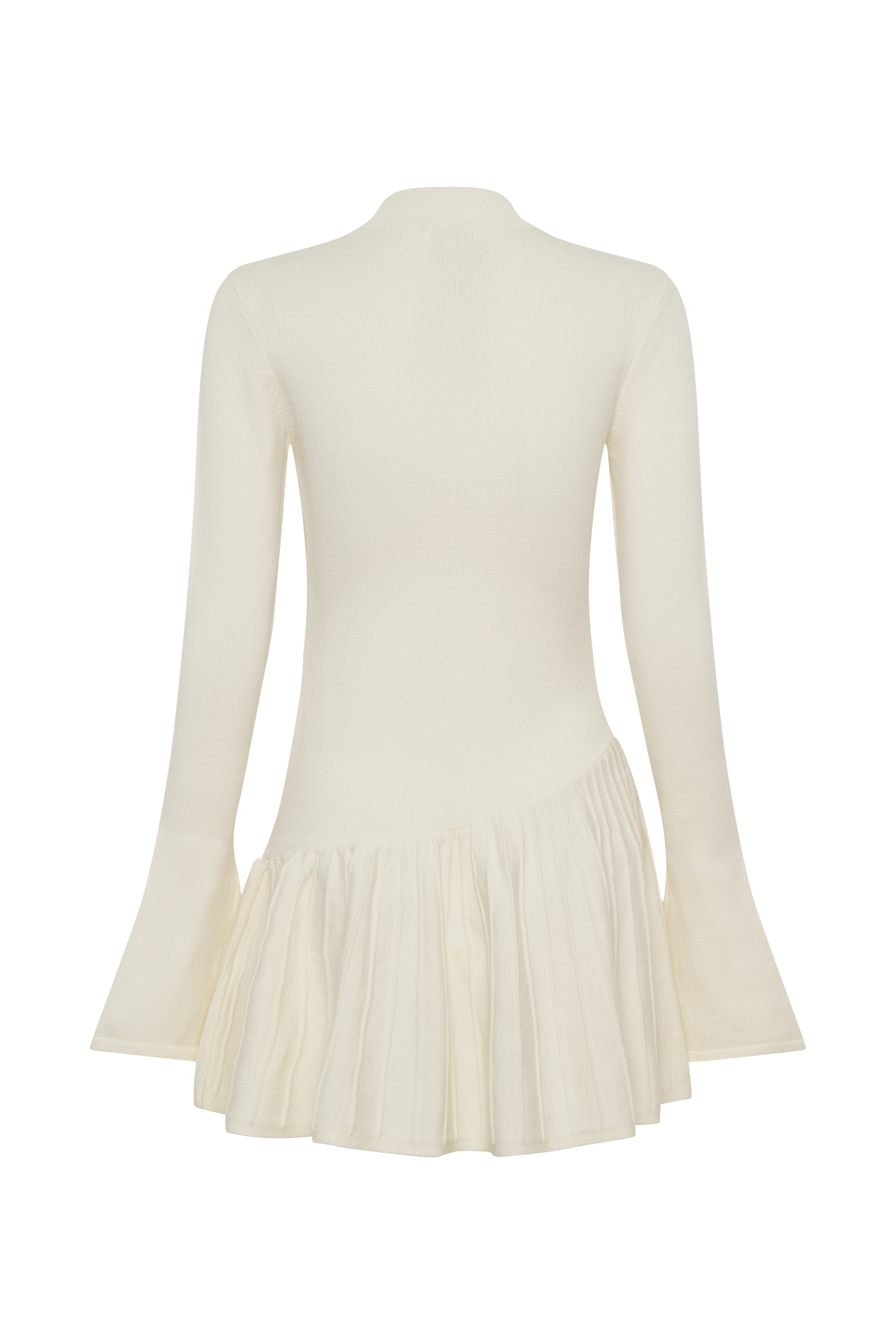 Blair Knit Mini Dress With Pleats - Ivory #9