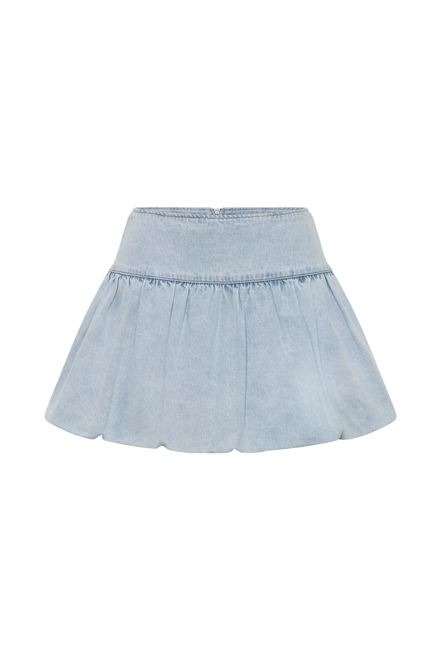 Genia Denim Bubble Mini Skirt - Light Blue #8