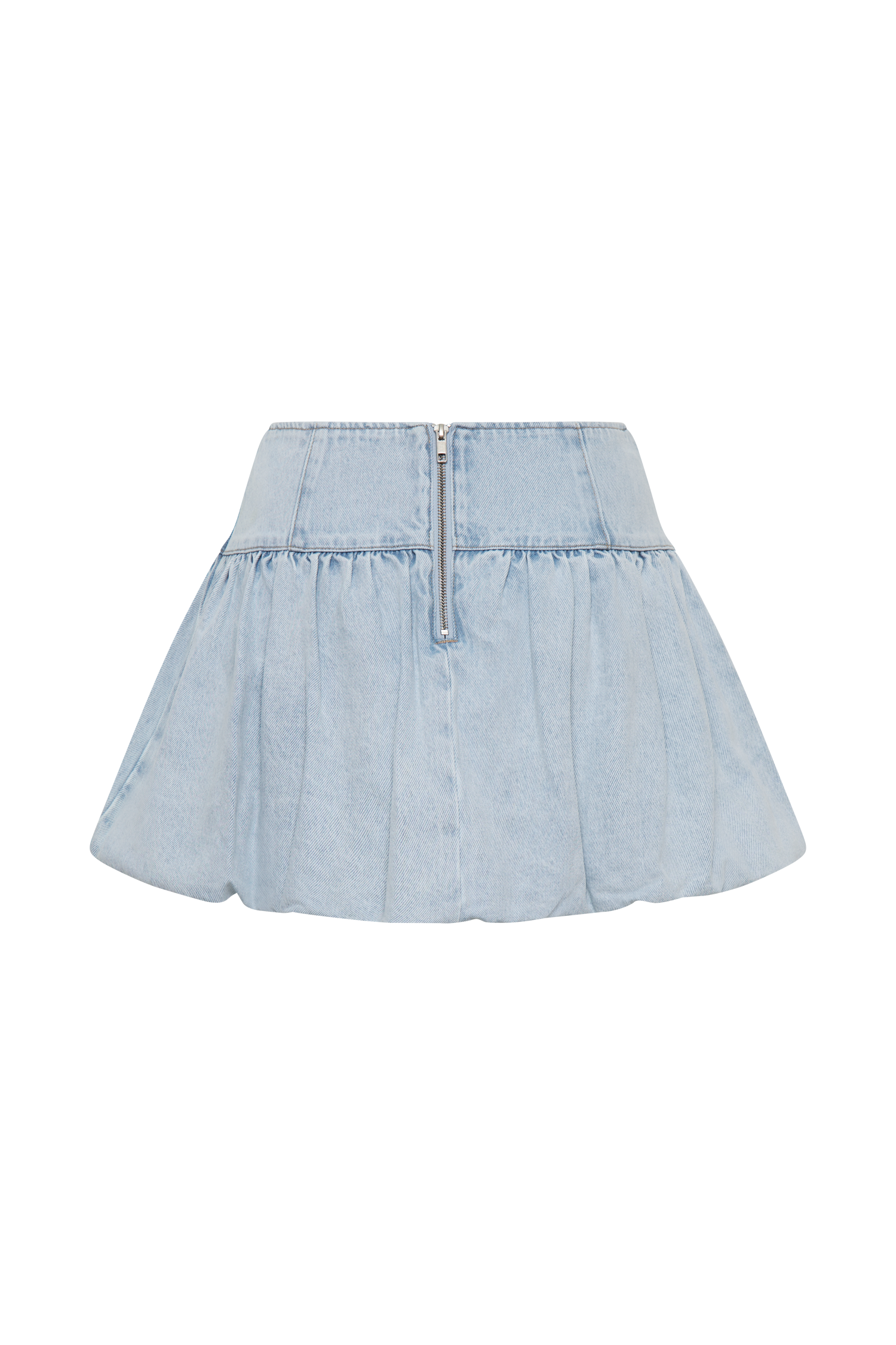 Genia Denim Bubble Mini Skirt - Light Blue #7