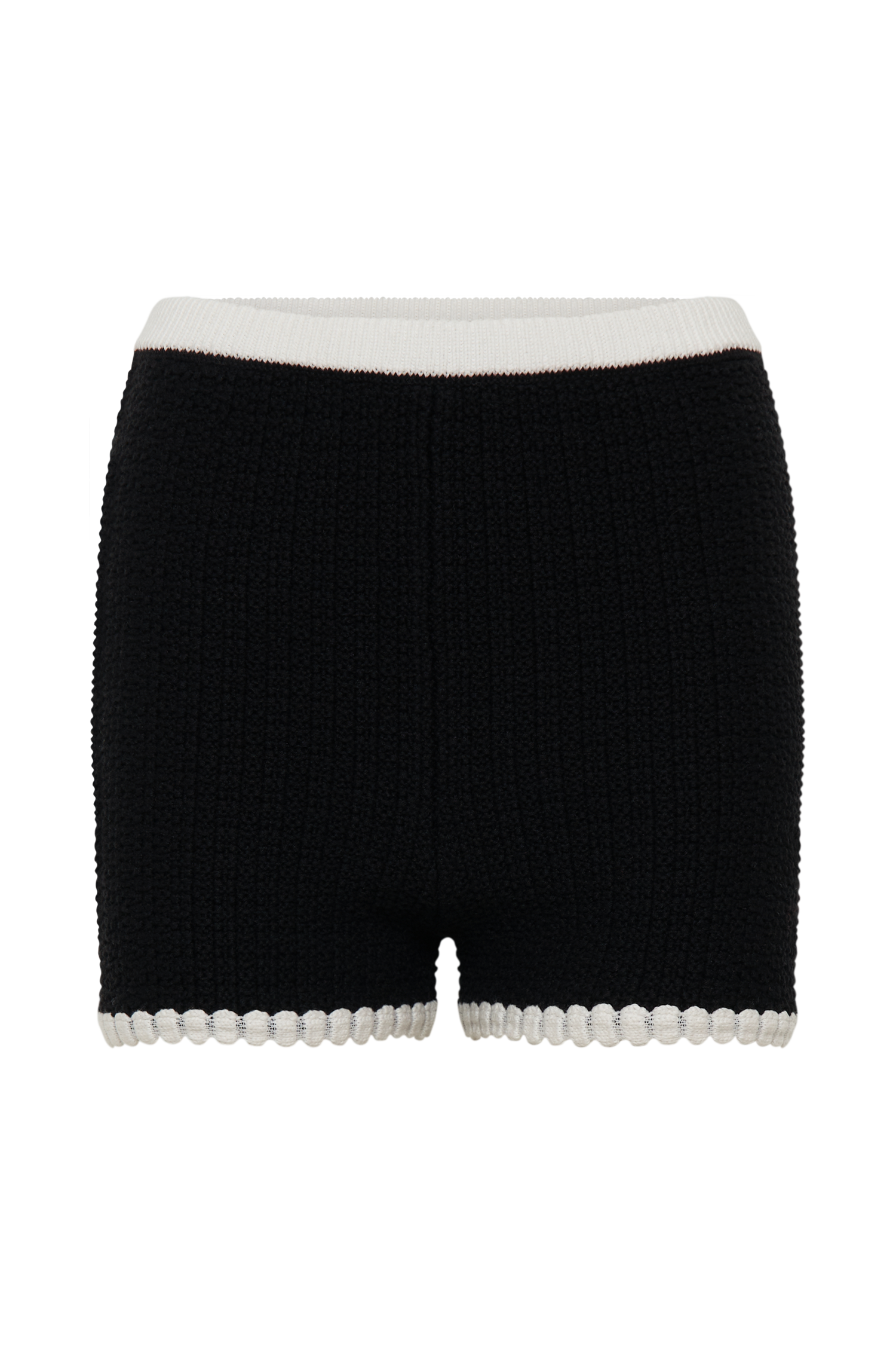 Saffron Contrast Knit Shorts - Black/White #8
