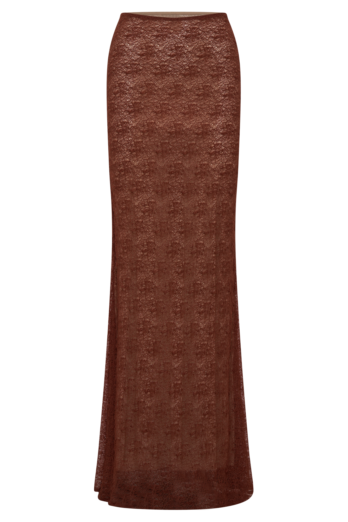 Robyn Sheer Lace Maxi Skirt - Chilli