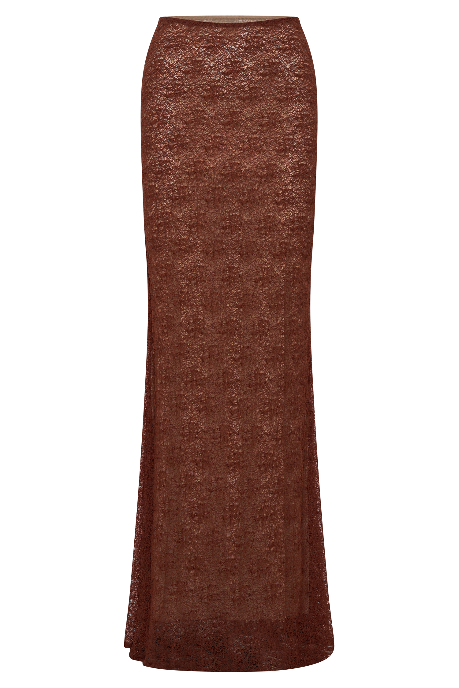 Robyn Sheer Lace Maxi Skirt - Chilli #10