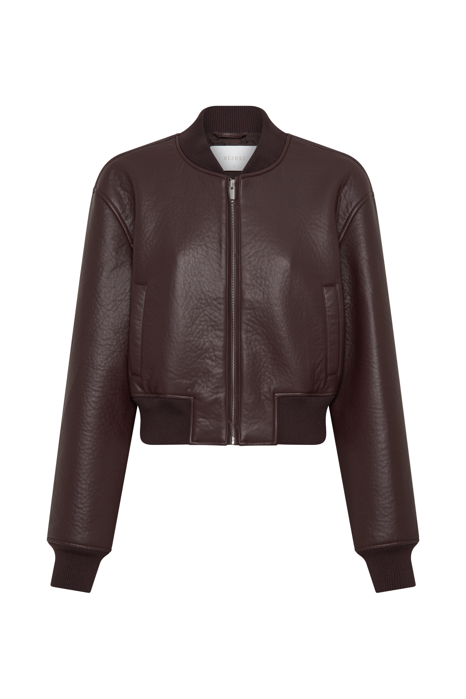 Codi Faux Leather Bomber Jacket - Merlot #10