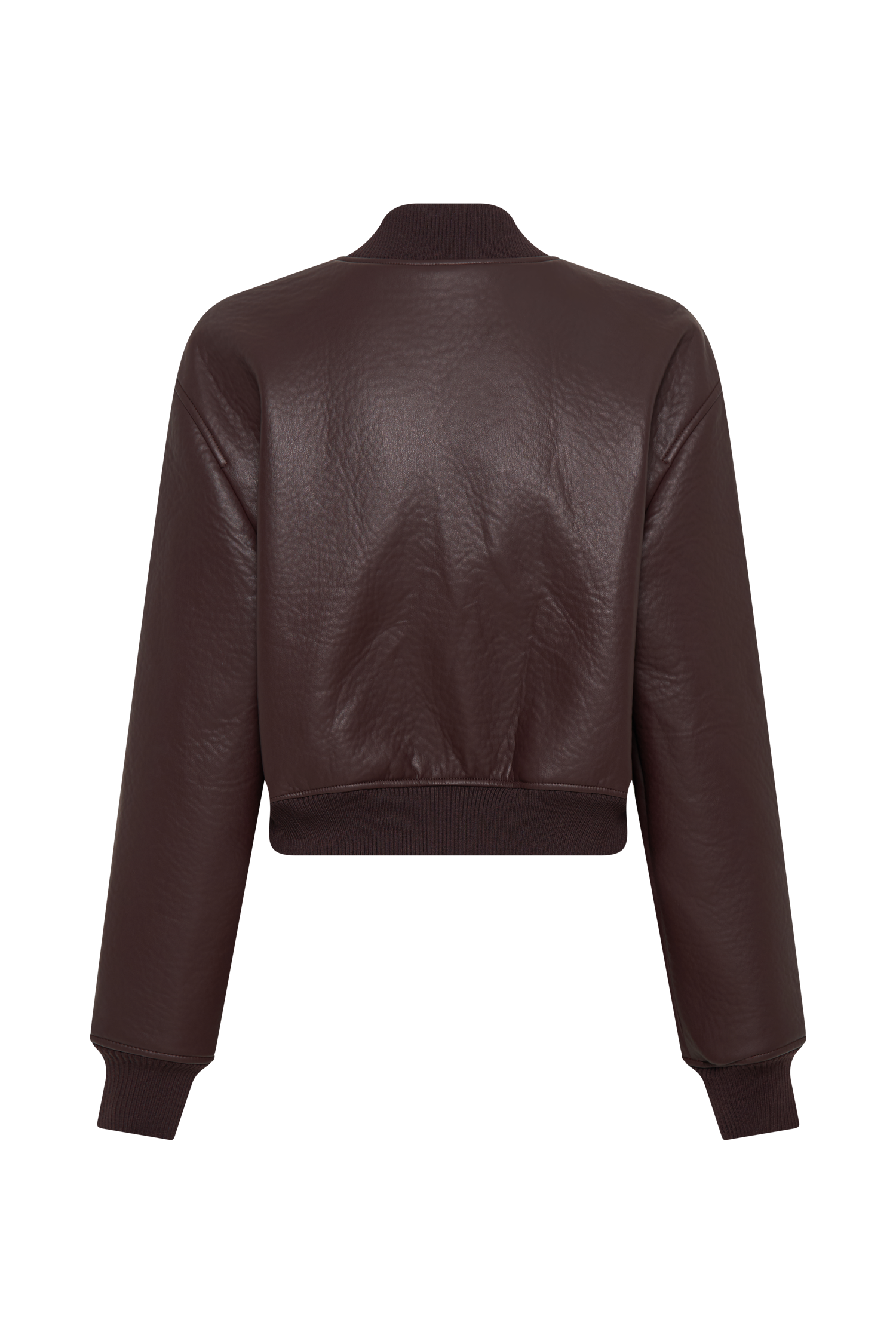 Codi Faux Leather Bomber Jacket - Merlot #9
