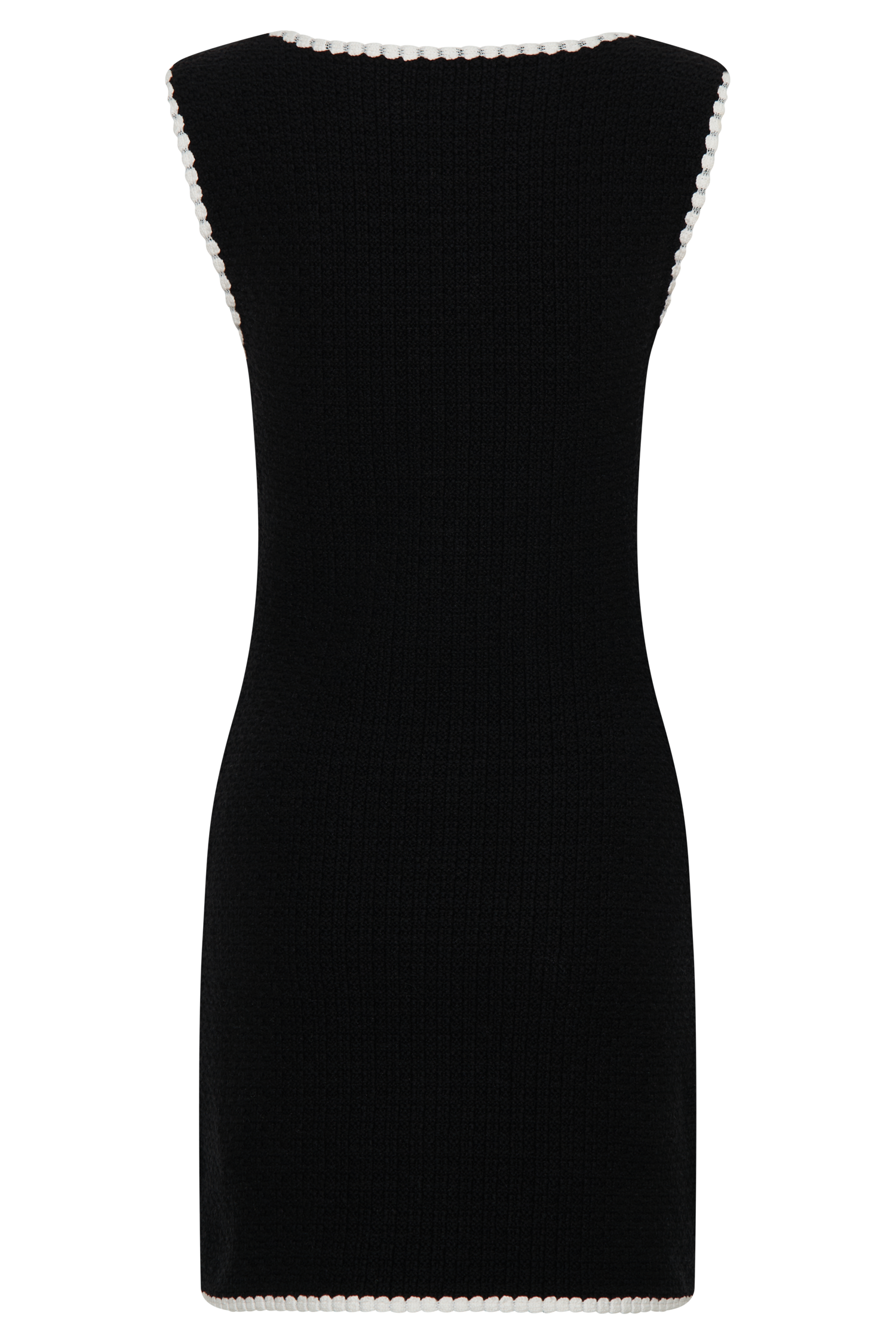 Mia Contrast Knit Mini Dress - Black/White #7
