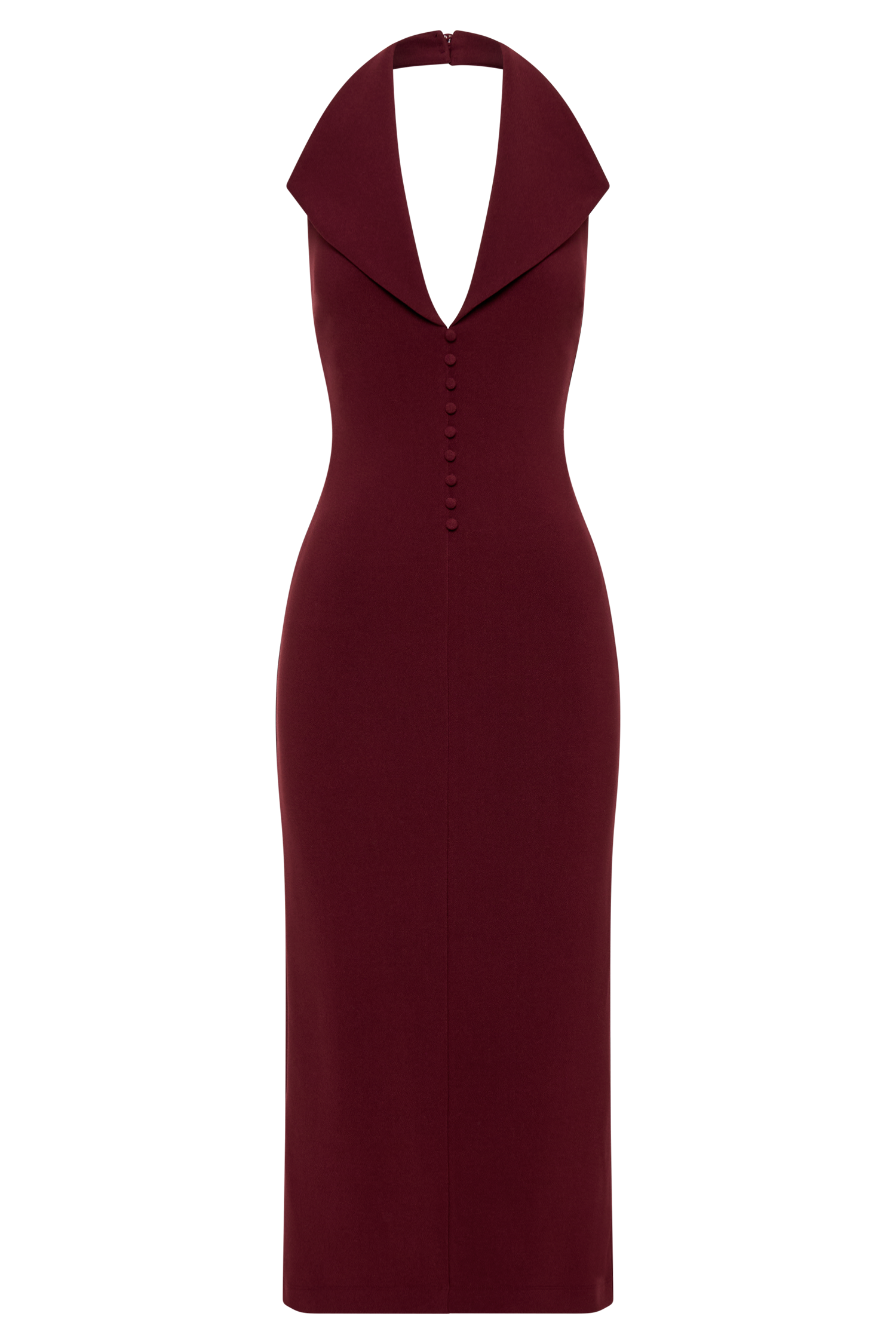 Annita Crepe Halter Midi Dress - Merlot #7