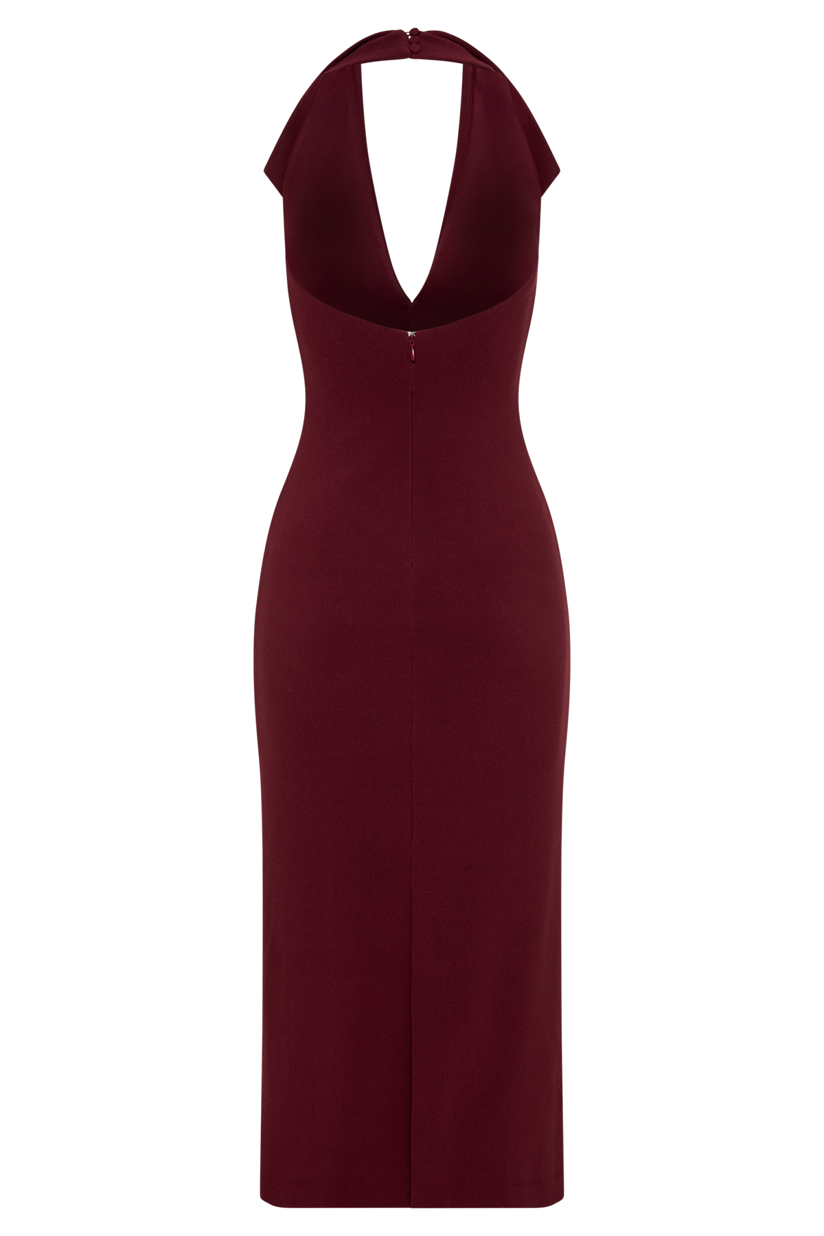 Annita Crepe Halter Midi Dress - Merlot #6