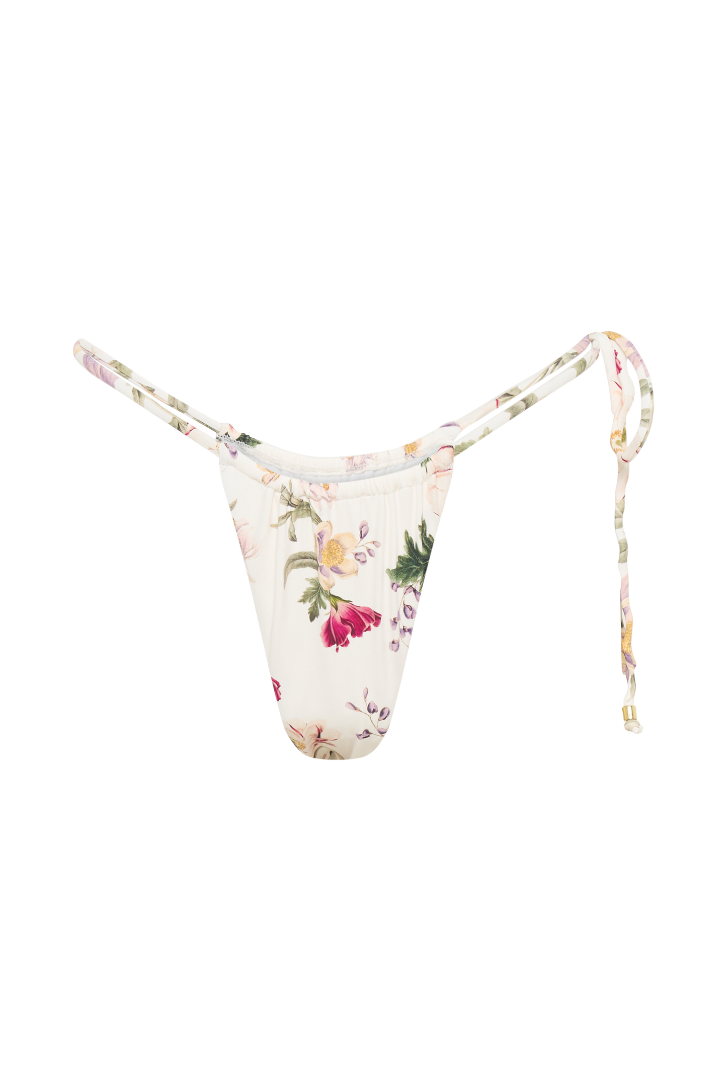 Andie Ruched String Side Bikini Brief - Bella Rosa Print