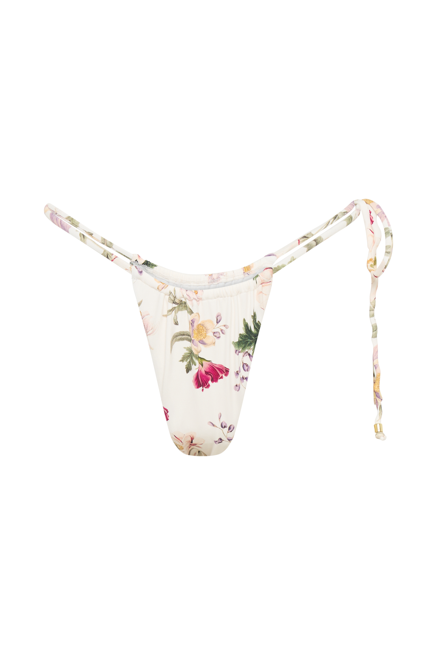 Andie Ruched String Side Bikini Brief - Bella Rosa Print #13