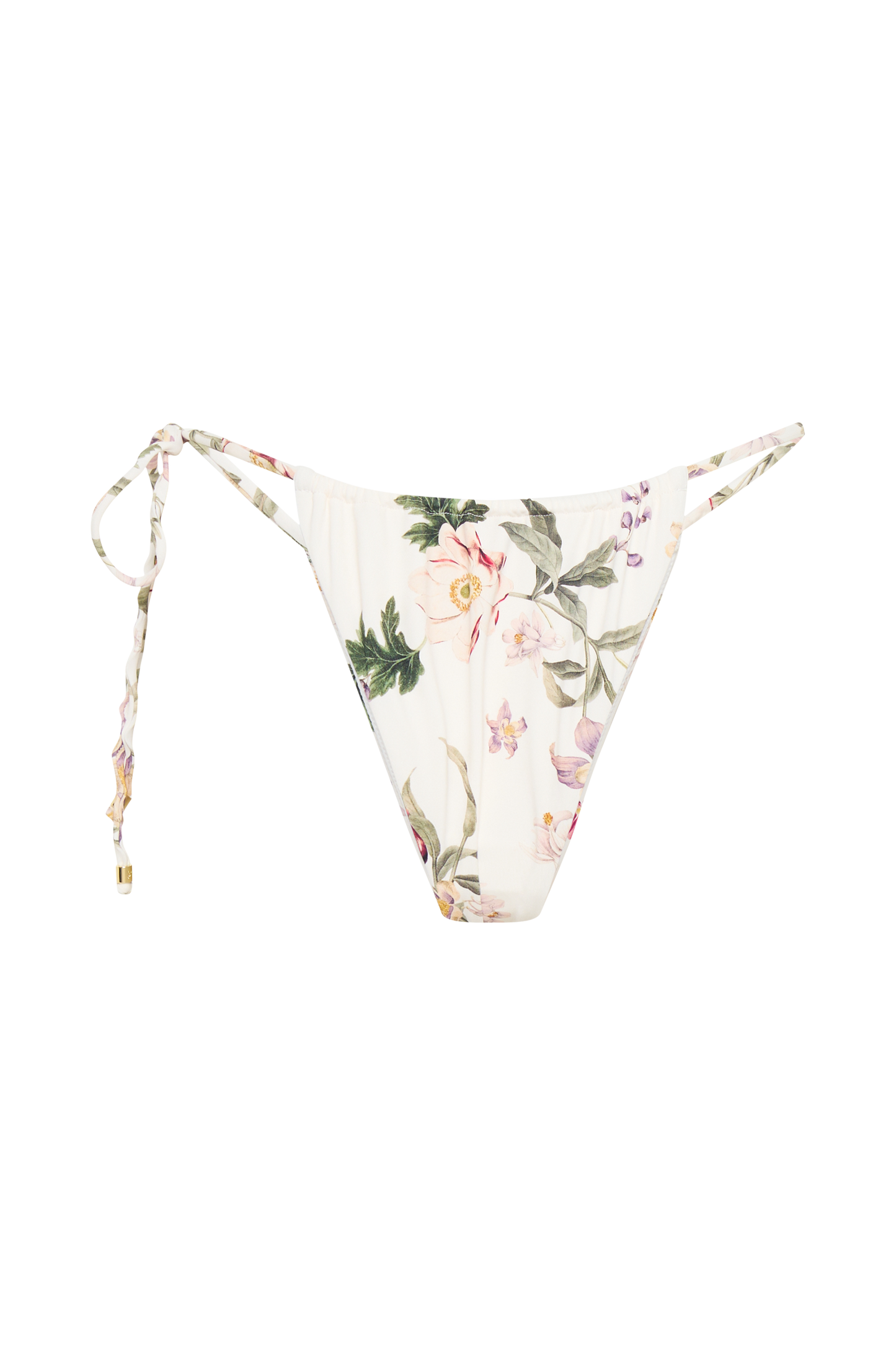 Andie Ruched String Side Bikini Brief - Bella Rosa Print