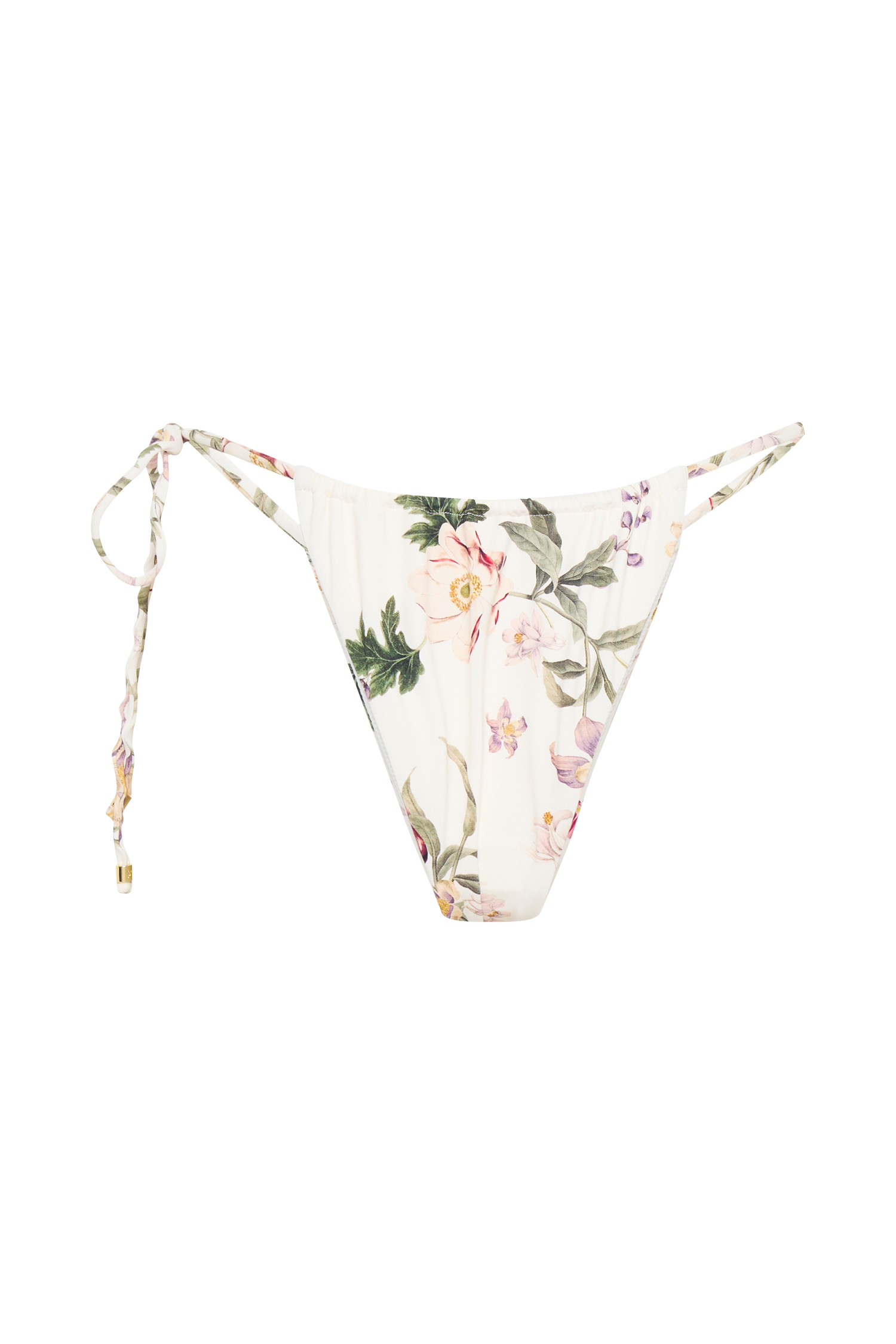 Andie Ruched String Side Bikini Brief - Bella Rosa Print #12