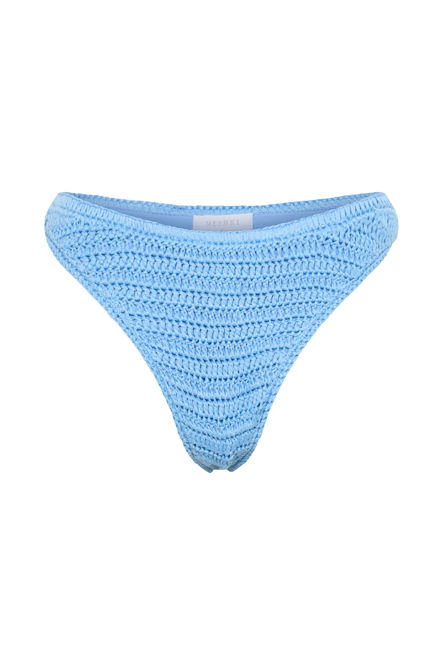 Skye Floral Crochet Tie Up Bikini Bottom - Cornflower Blue #12