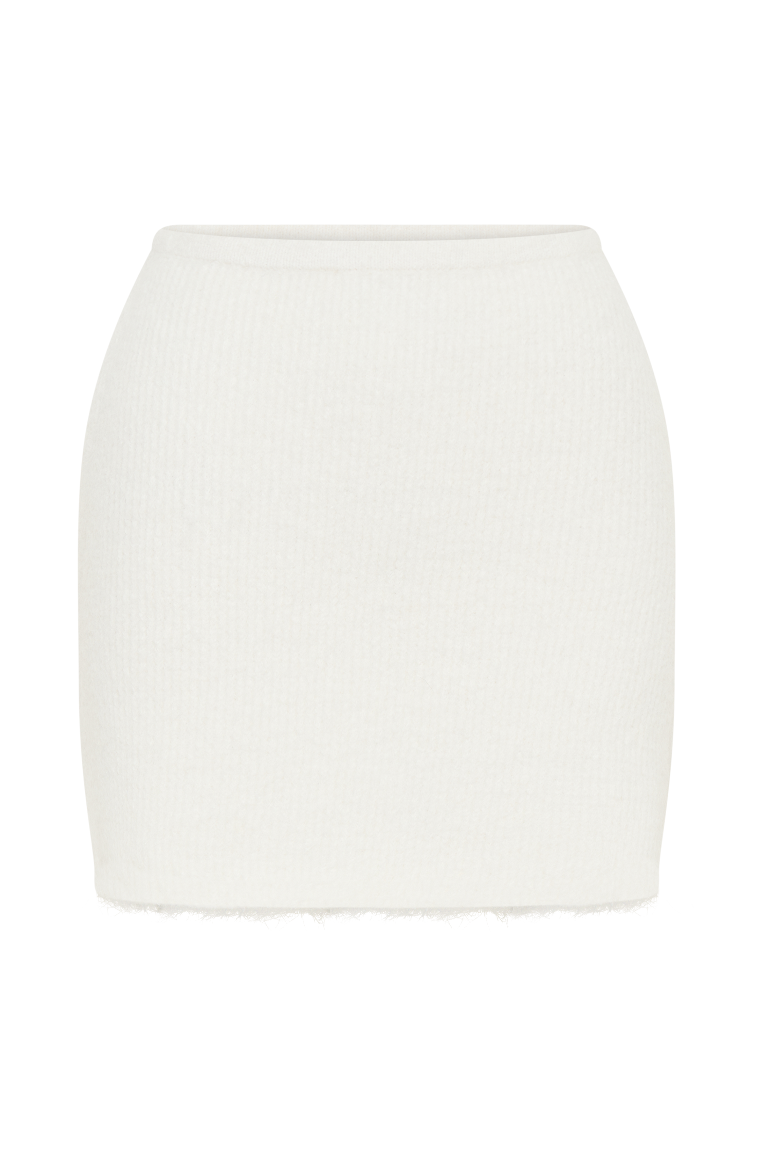 Baxter Fluffy Knit Mini Skirt - Ivory #11