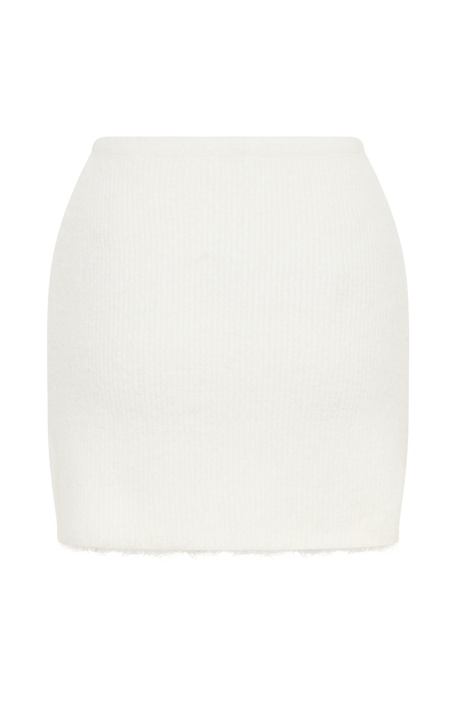 Baxter Fluffy Knit Mini Skirt - Ivory #10