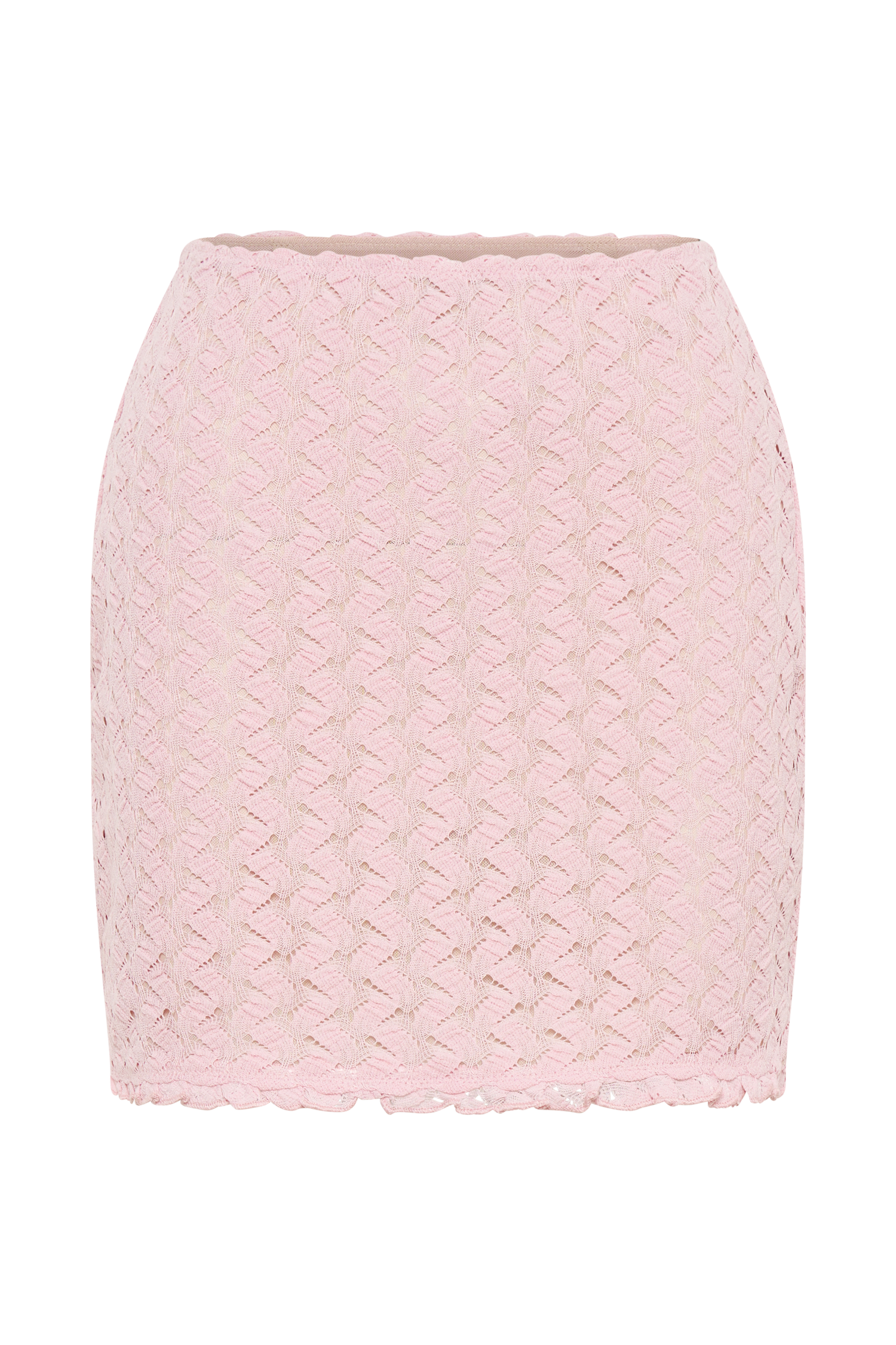 Morgan Mesh And Lace Mini Skirt - Powder Pink #8