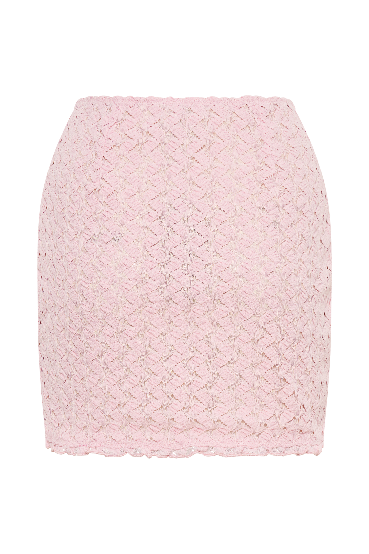 Morgan Mesh And Lace Mini Skirt - Powder Pink