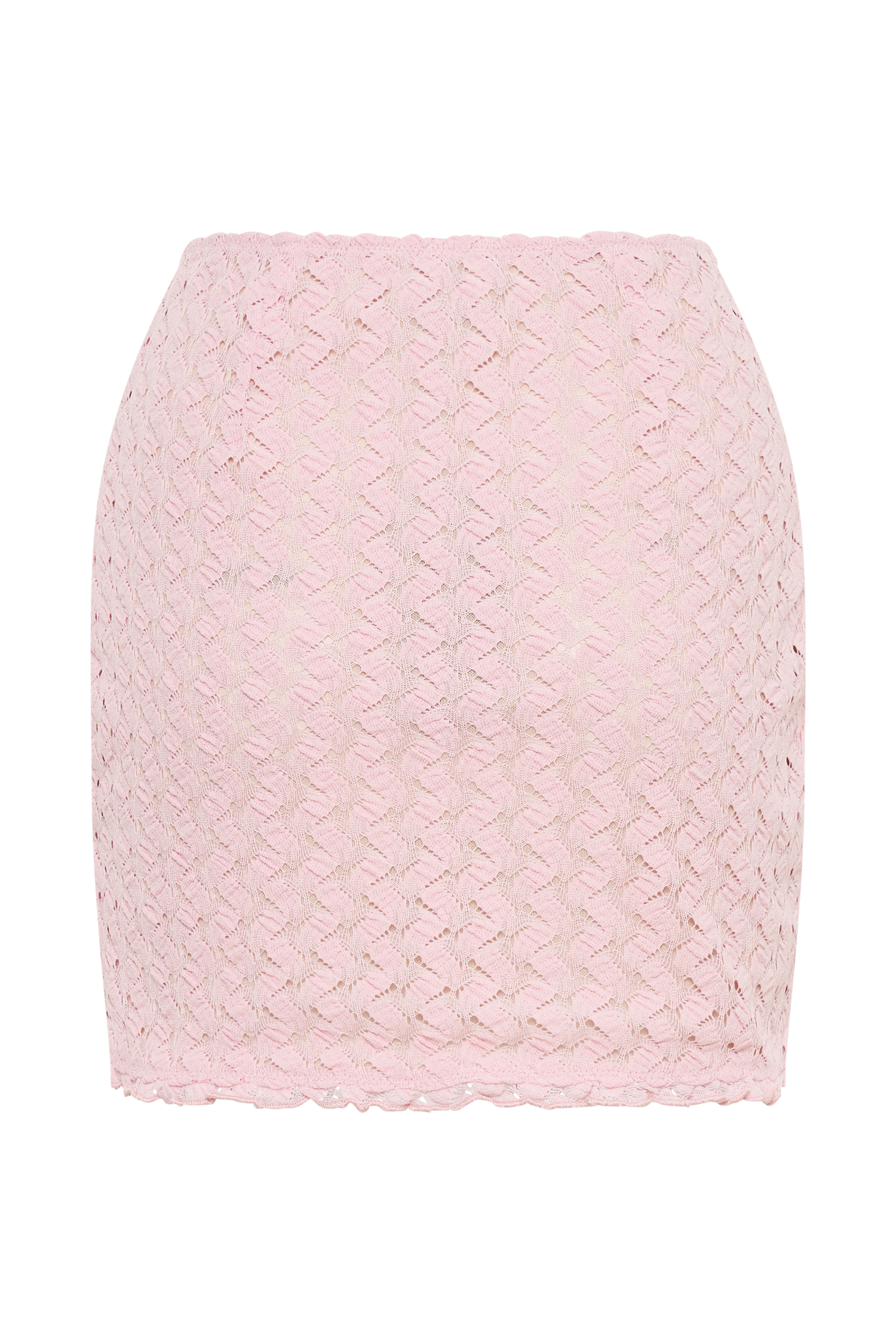 Morgan Mesh And Lace Mini Skirt - Powder Pink #7