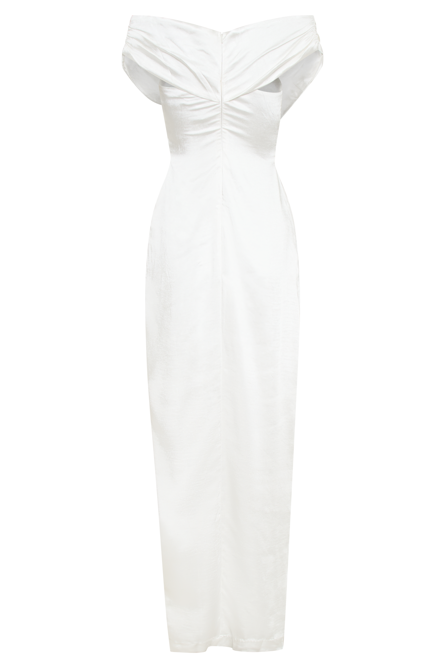 Harley Off Shoulder Satin Maxi Dress - Ivory #8