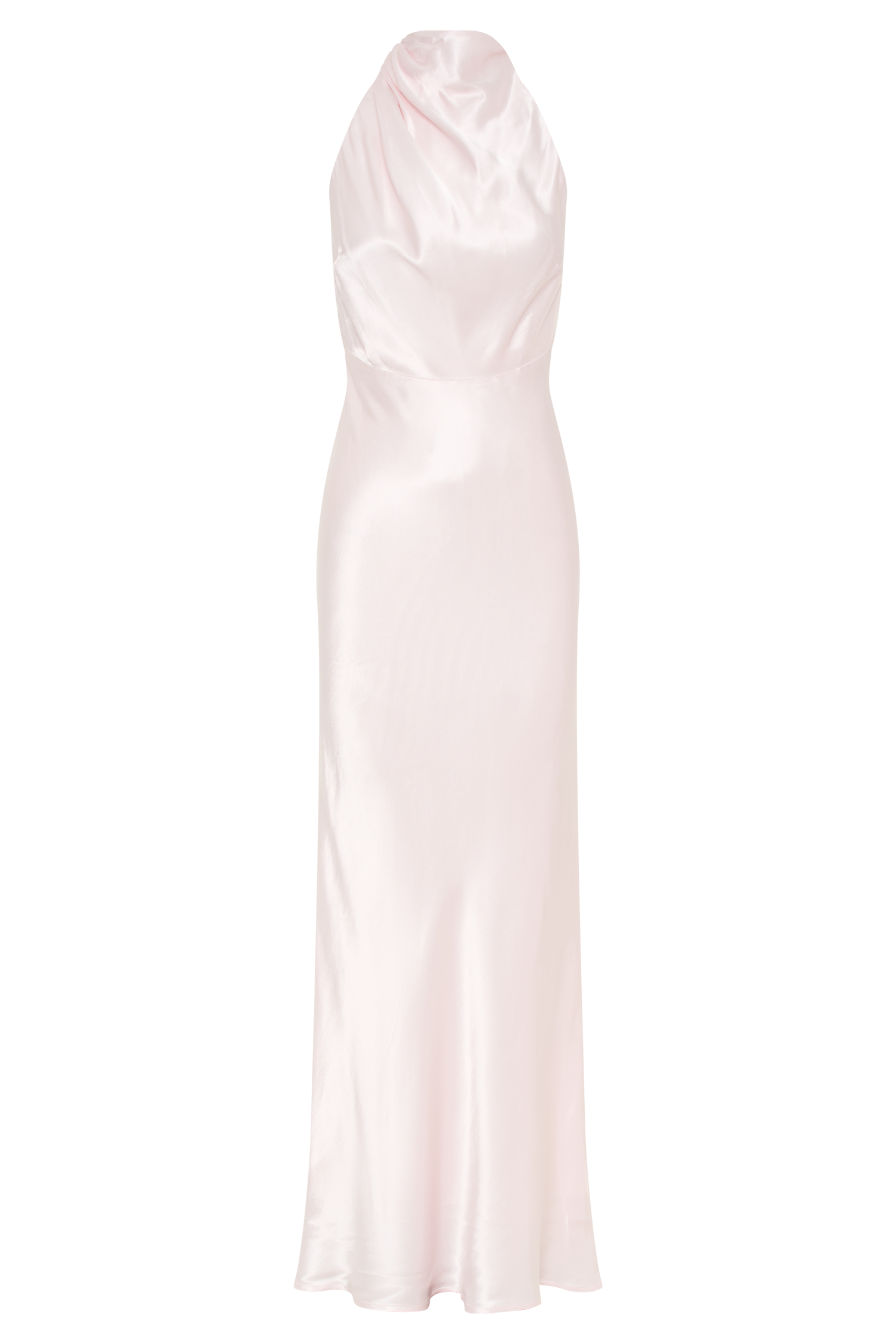 Esther Iridescent Satin Cowl Maxi Dress - Pale Pink #9