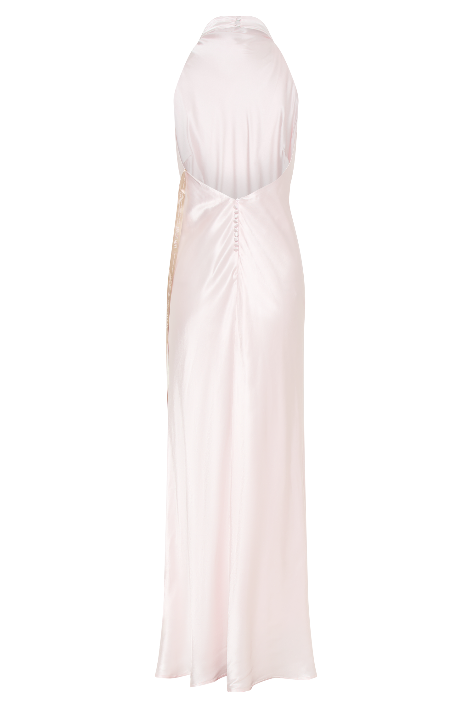 Esther Iridescent Satin Cowl Maxi Dress - Pale Pink #8