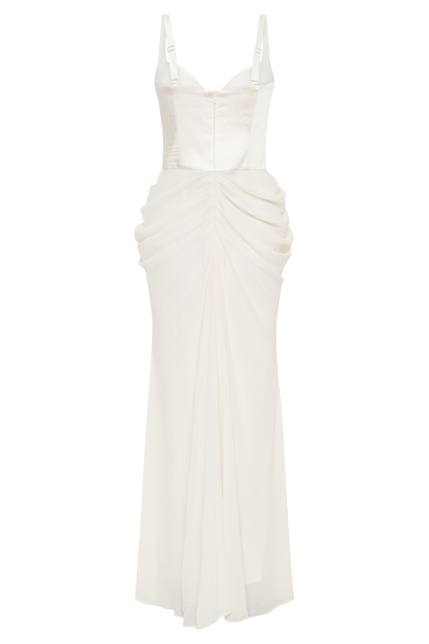 Leila Satin Corset Maxi Dress - Ivory