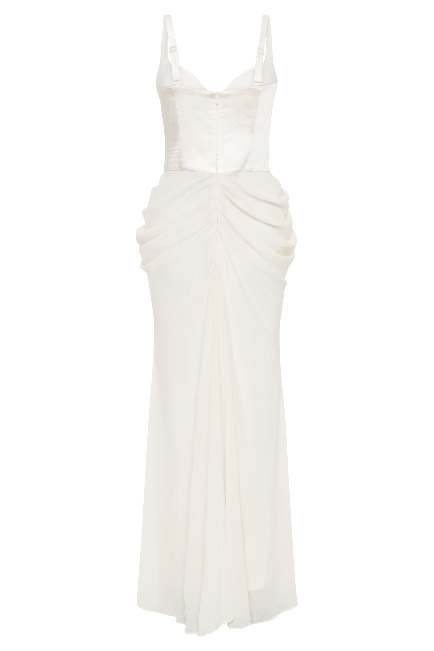 Leila Satin Corset Maxi Dress - Ivory #10