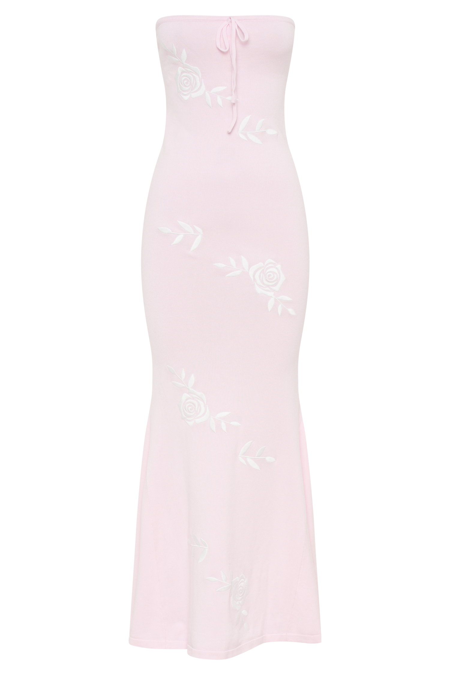 Lorelai Strapless Rose Knit Maxi Dress - Fairy Floss Pink #7