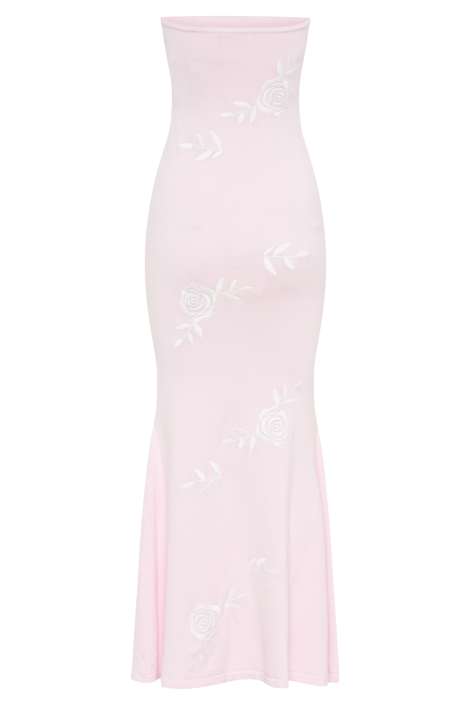 Lorelai Strapless Rose Knit Maxi Dress - Fairy Floss Pink #6