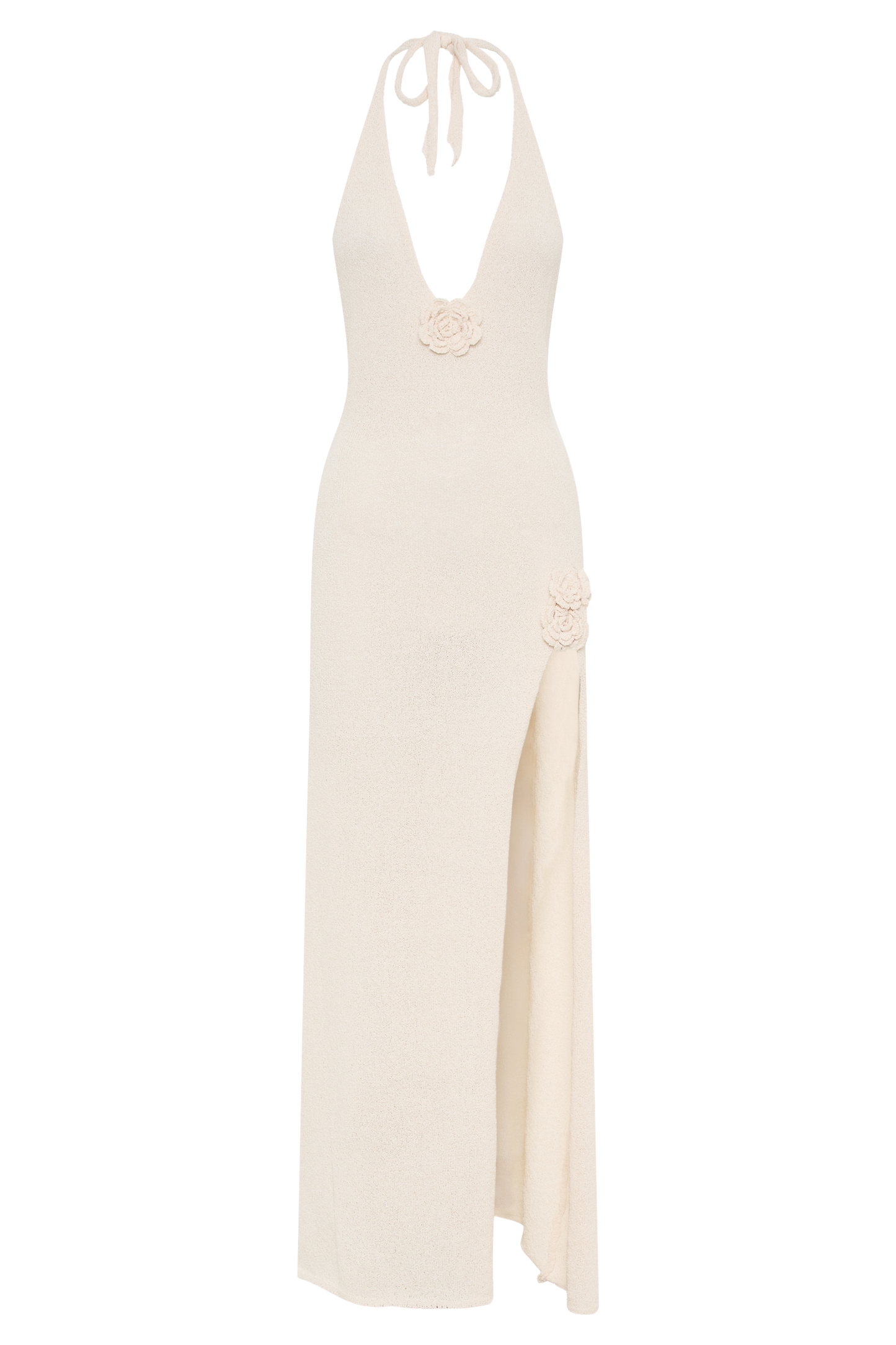 Cherie Knit Halter Maxi Dress - Nude