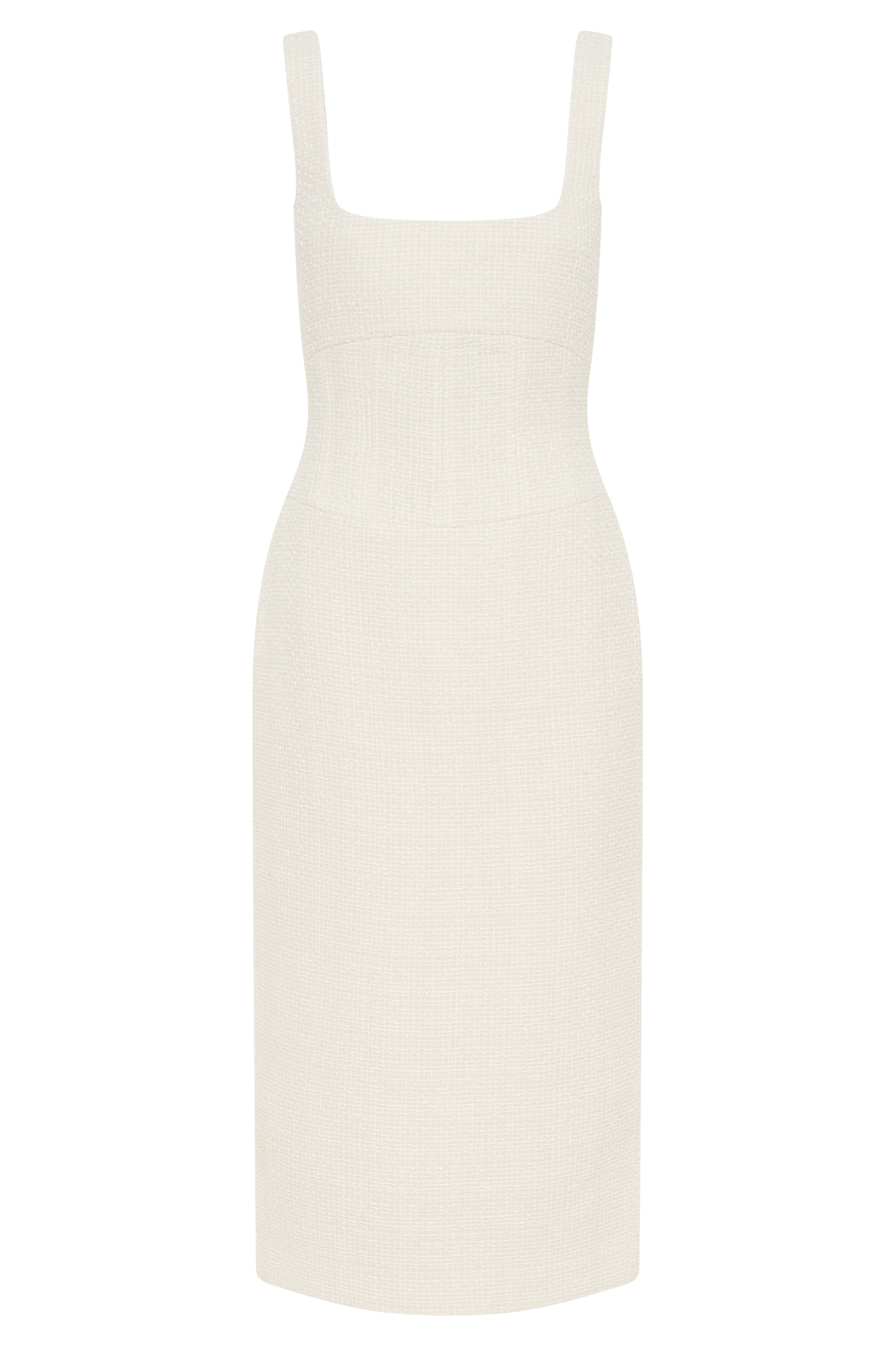 Calder Tweed Midi Dress - Ivory