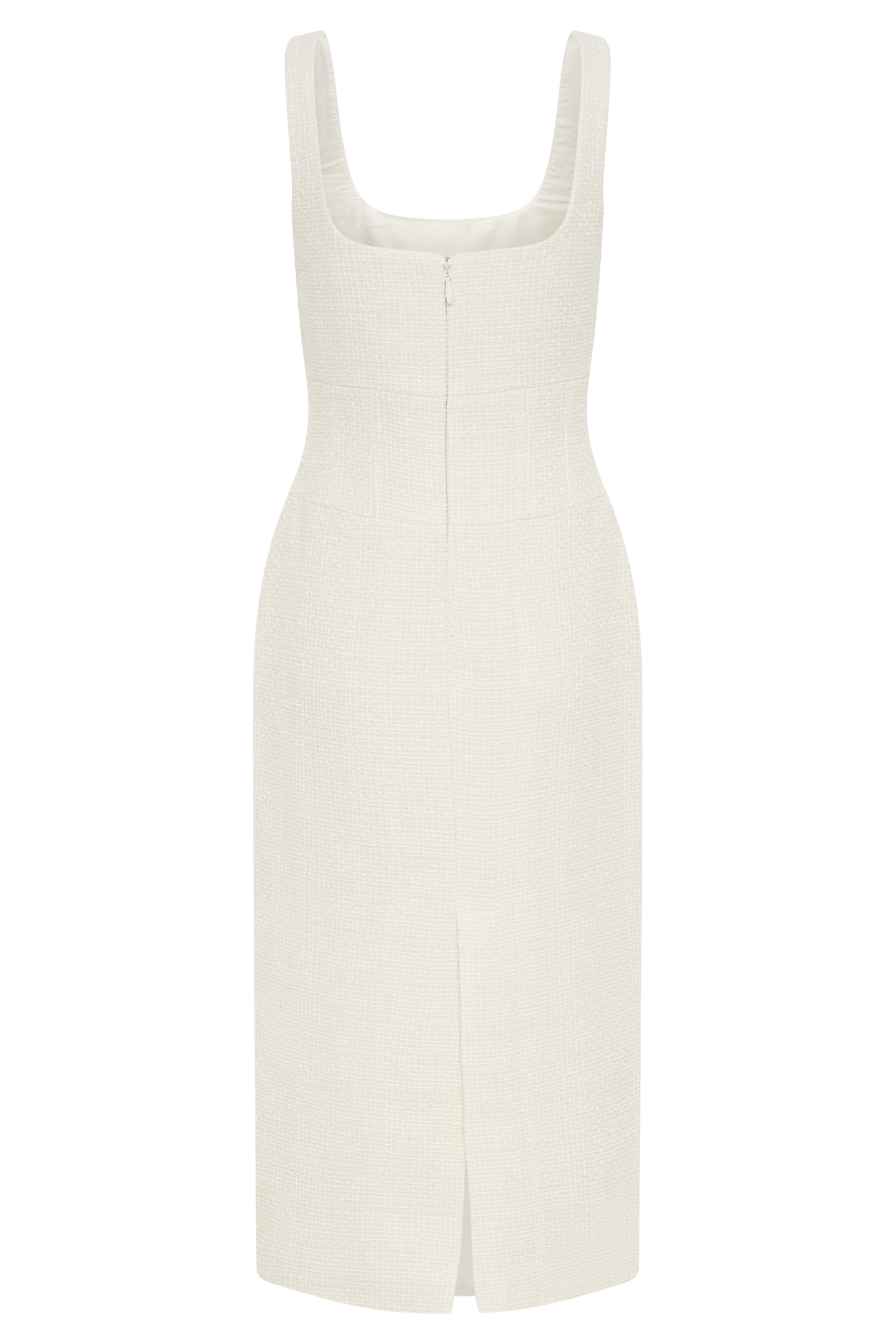 Calder Tweed Midi Dress - Ivory