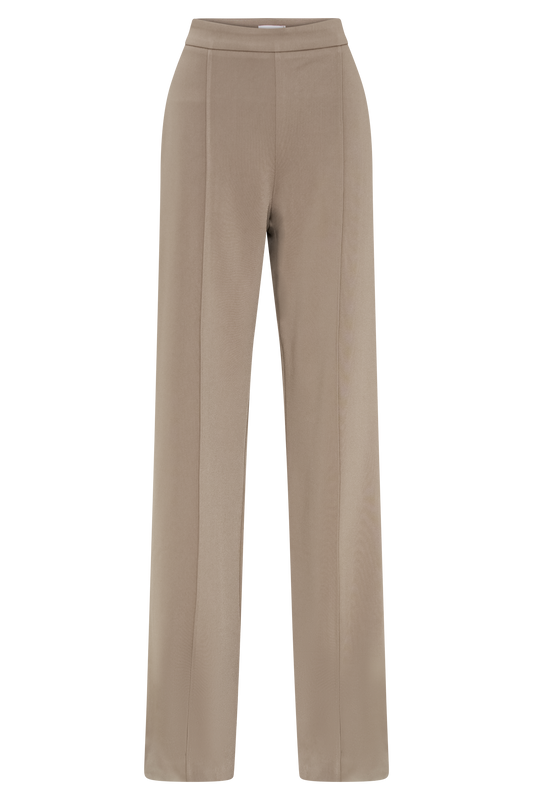 Antonia Pleated Wide Leg Pants - Mushroom