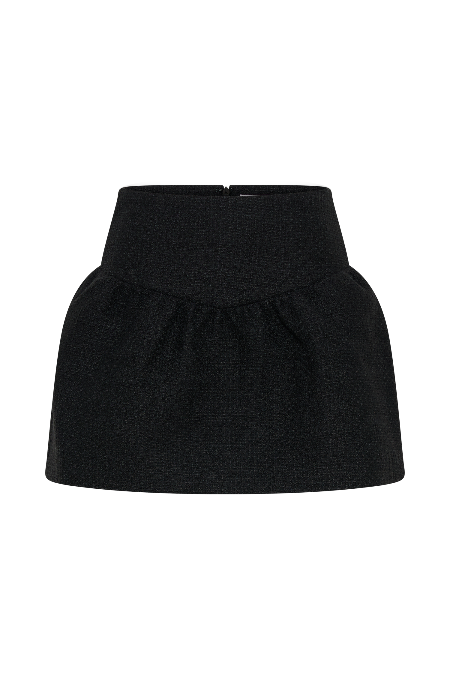 Cyrus Gathered Boucle Mini Skirt - Black #9