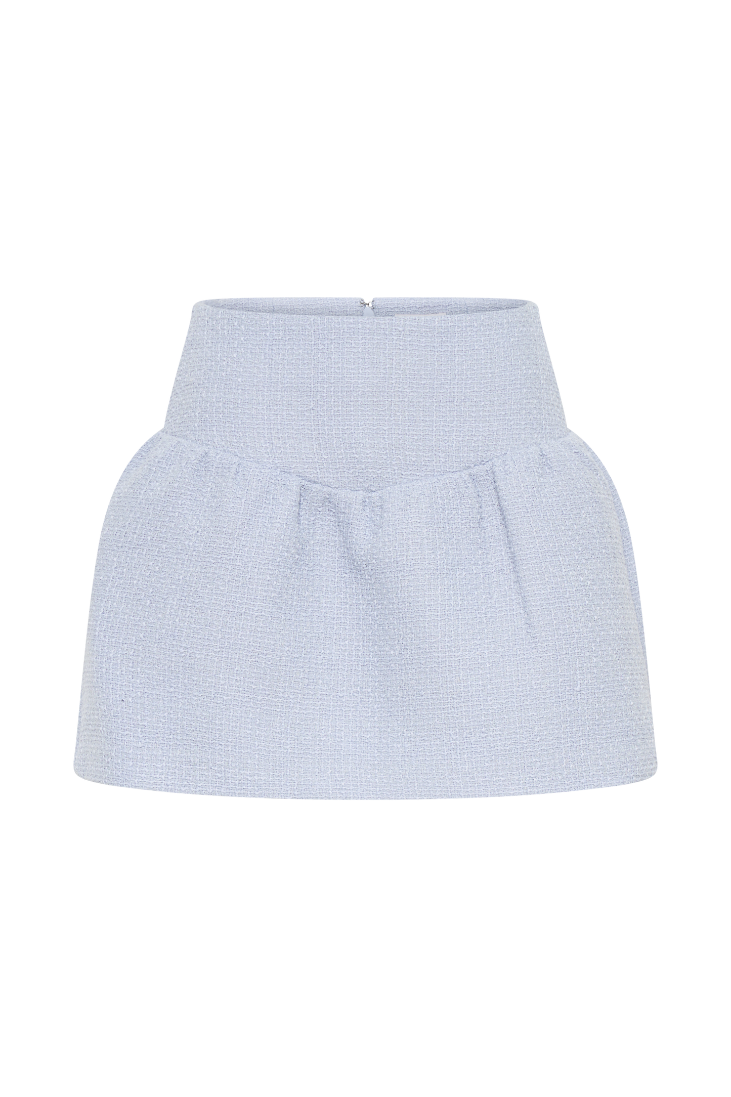 Cyrus Gathered Boucle Mini Skirt - Sky Blue