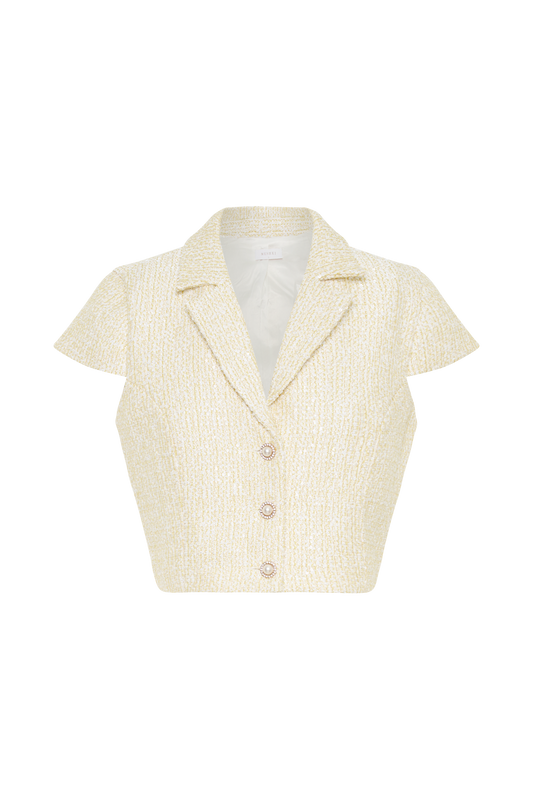 Mercer Tweed Top - Lemon