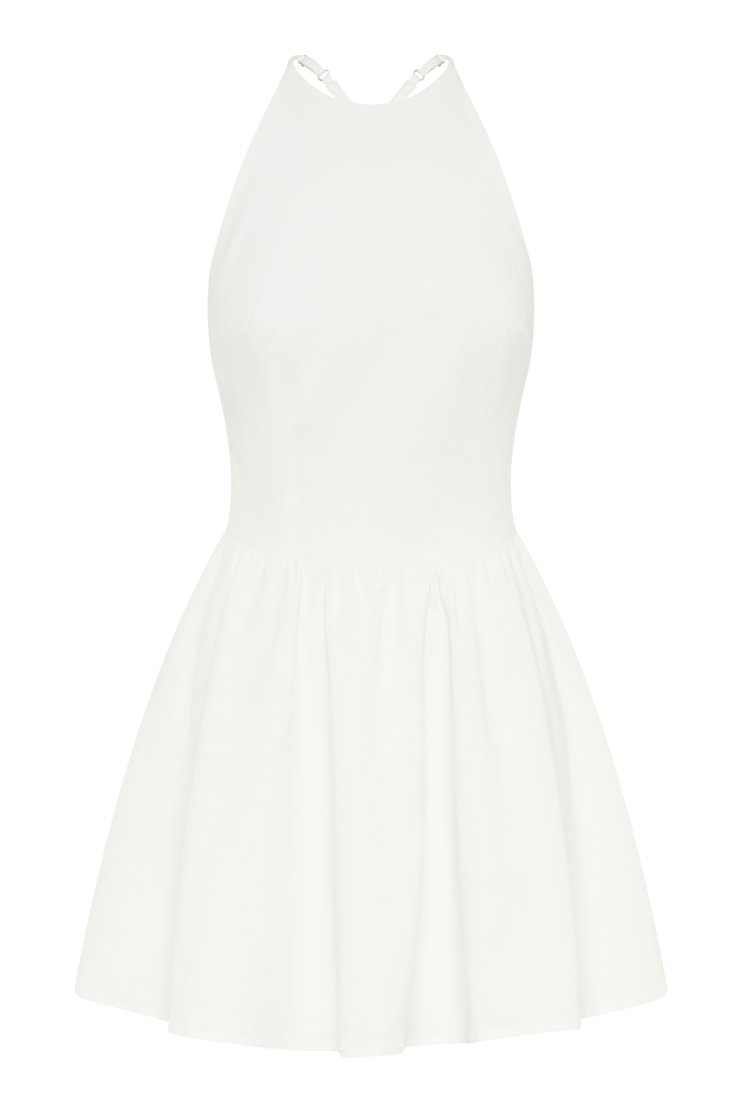 Carolina Cotton Halter Mini Dress - White #10