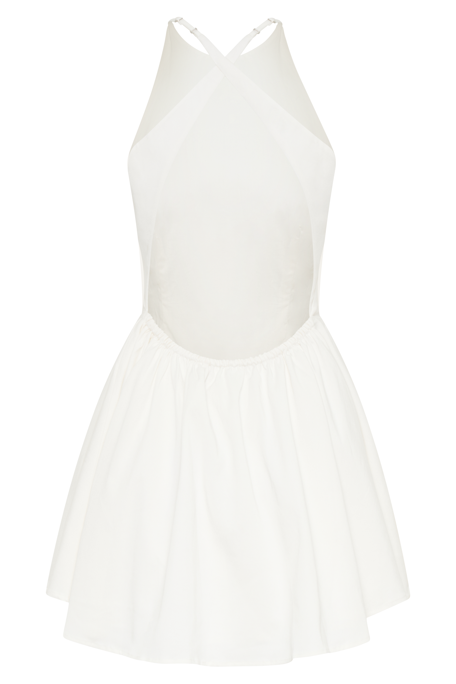 Carolina Cotton Halter Mini Dress - White #9
