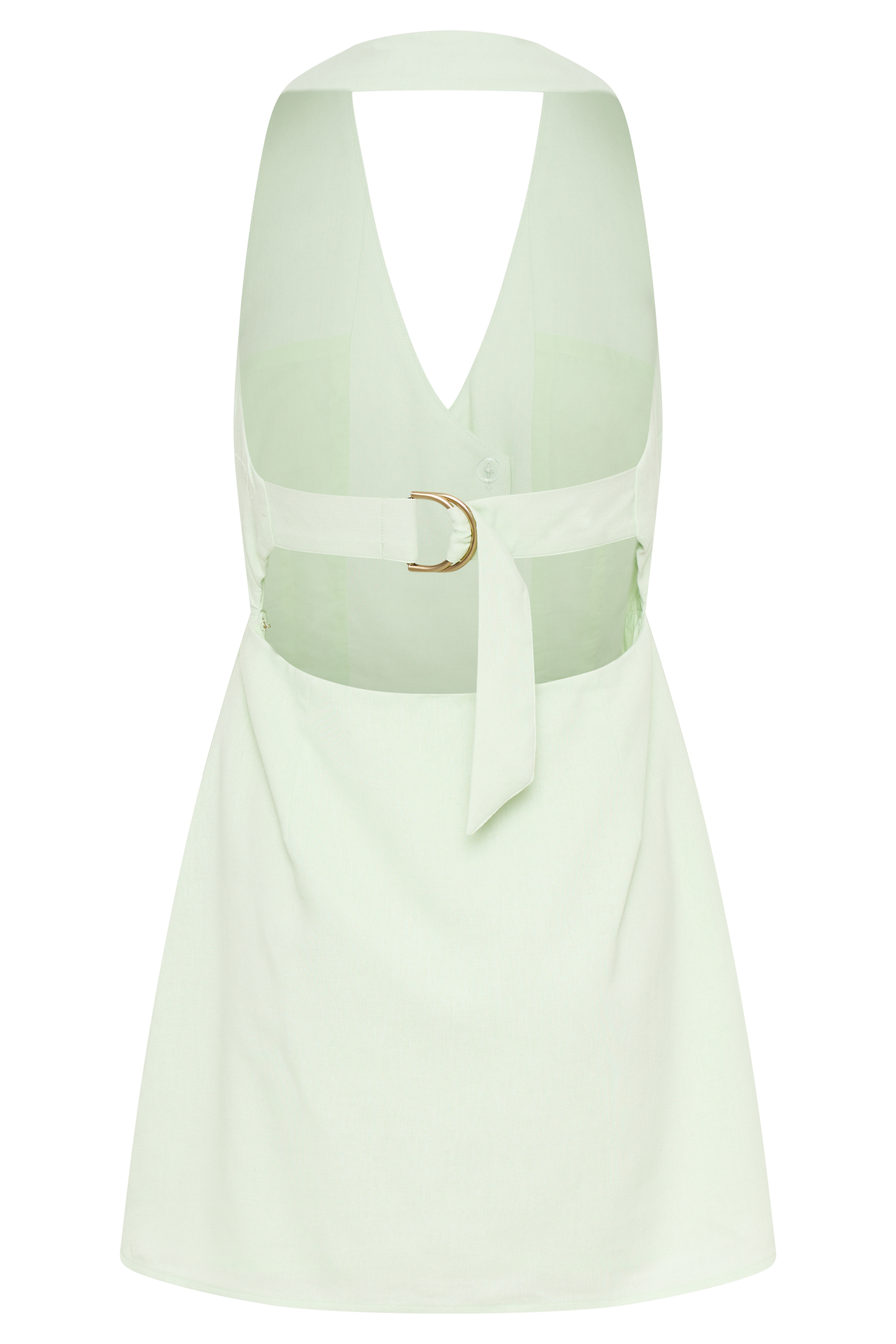 Lorraine Linen Halter Mini Dress - Mint #7